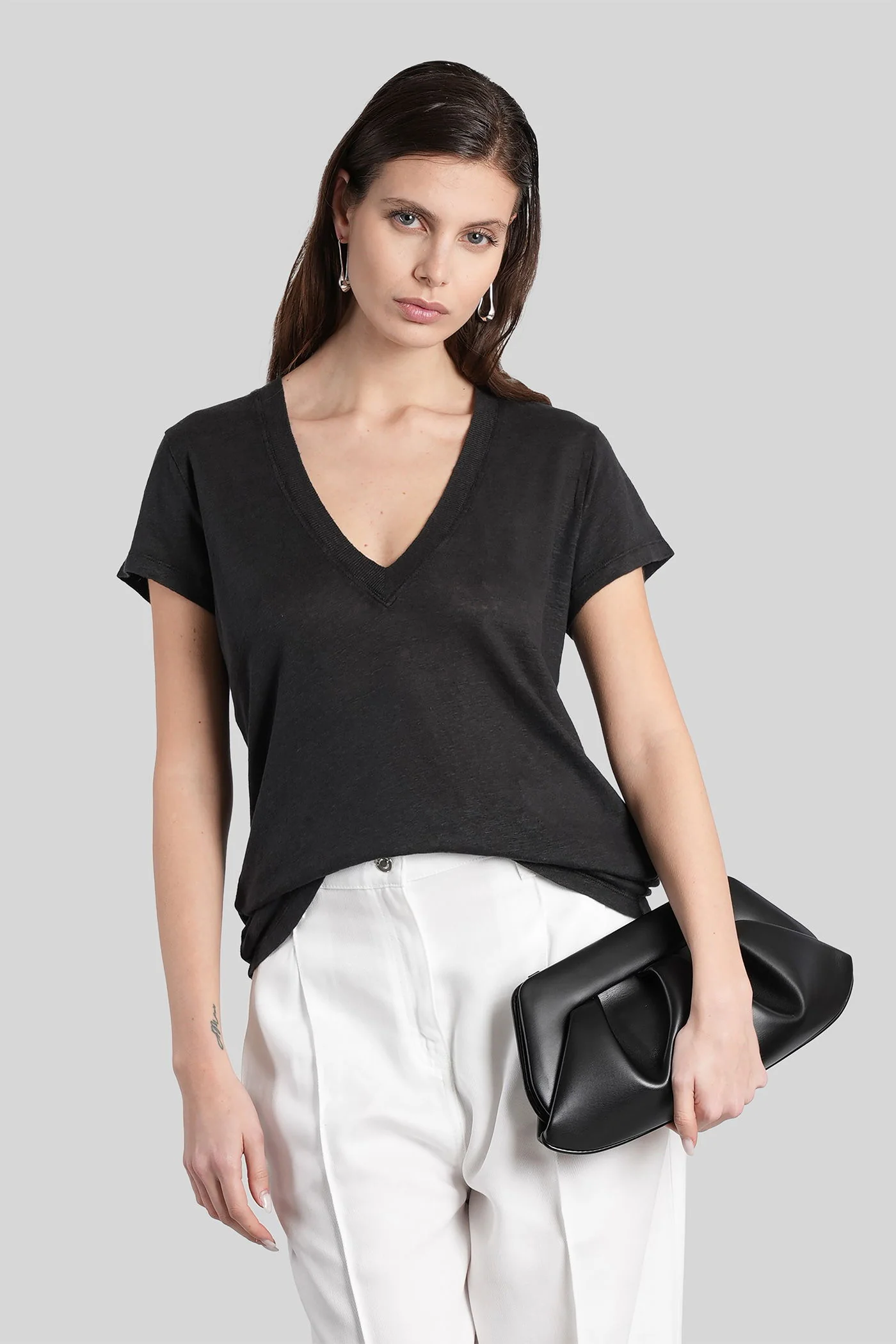 Rodeo T-Shirt in black linen - Image 2