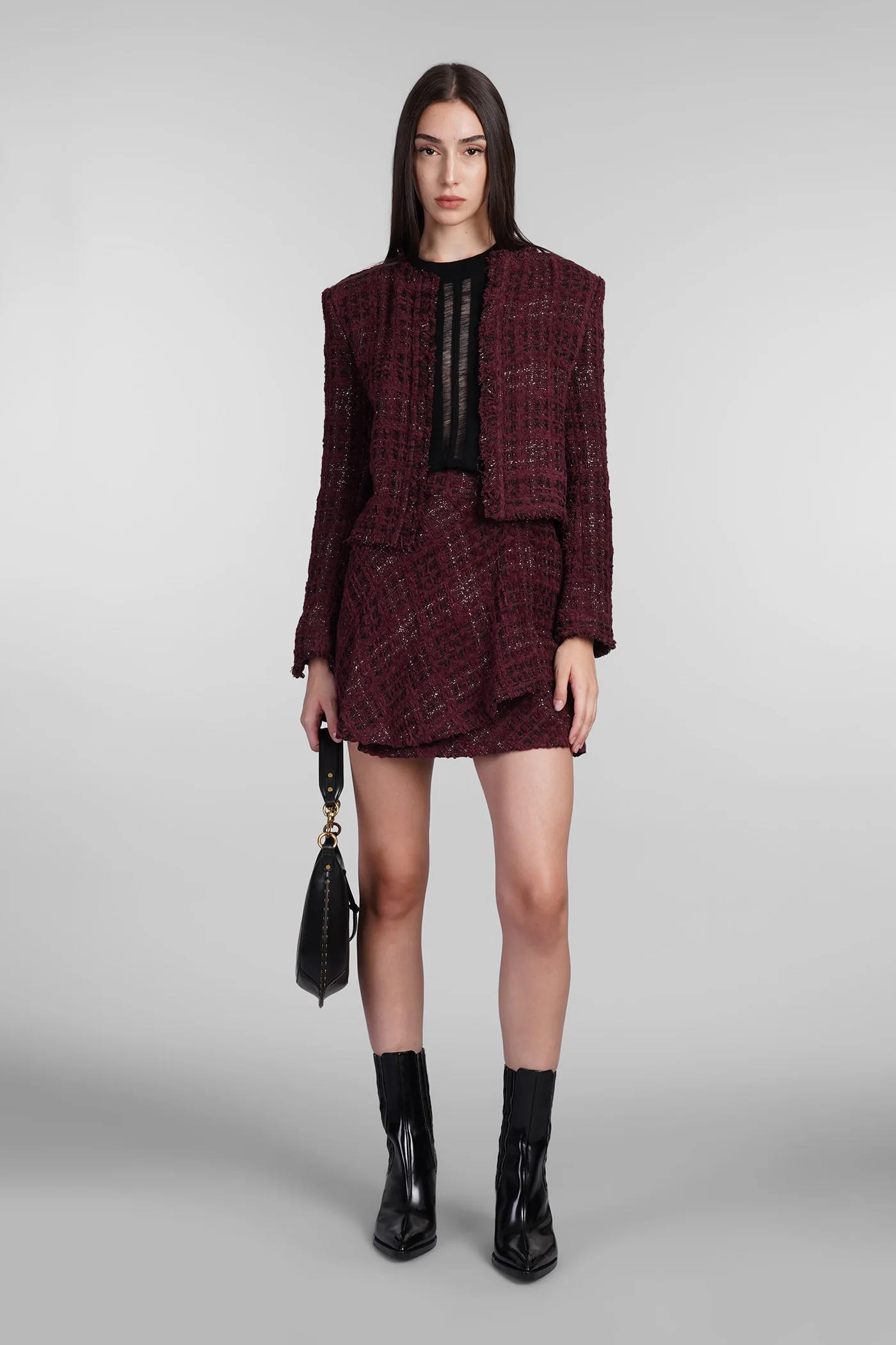 Solfin Skirt in bordeaux cotton - Image 2