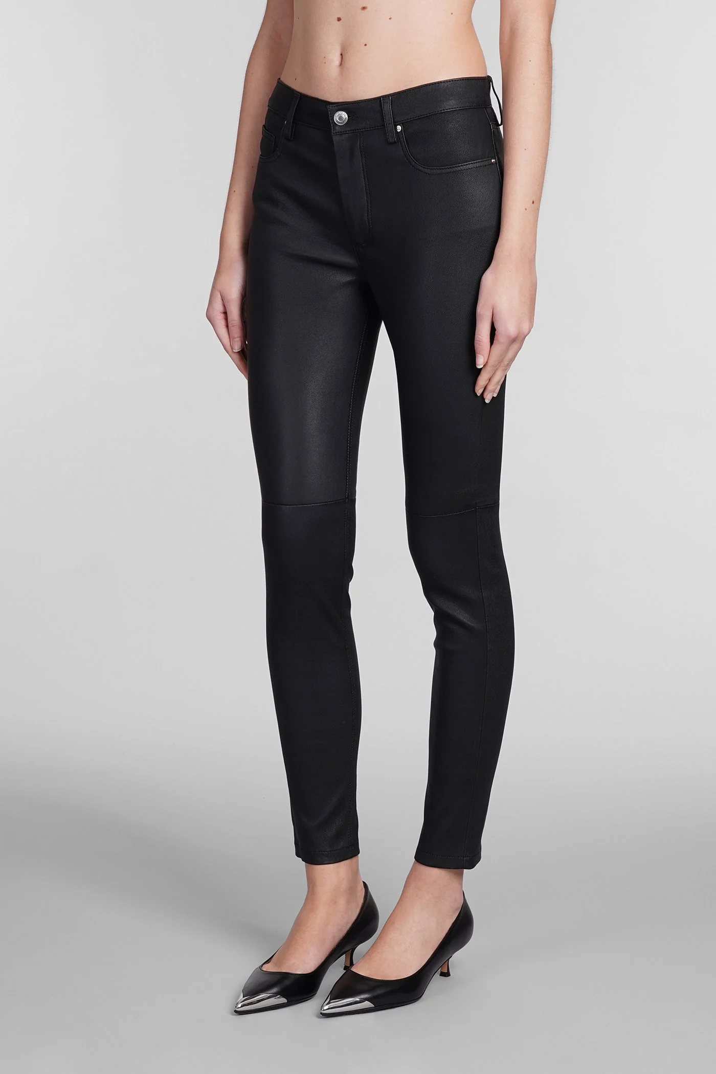 Zaslim Pants in black leather - Image 4