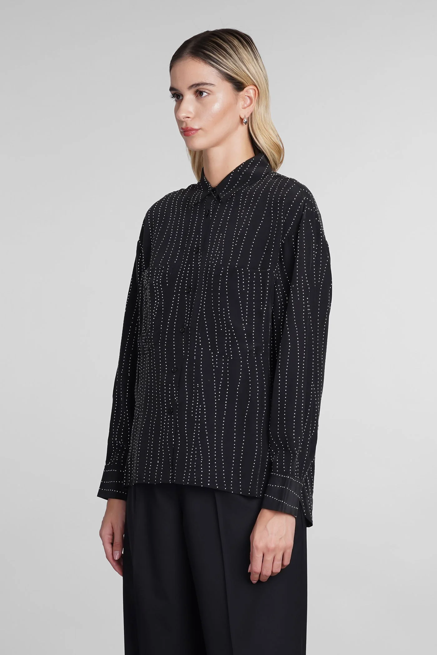Zefiro Shirt in black viscose - Image 4