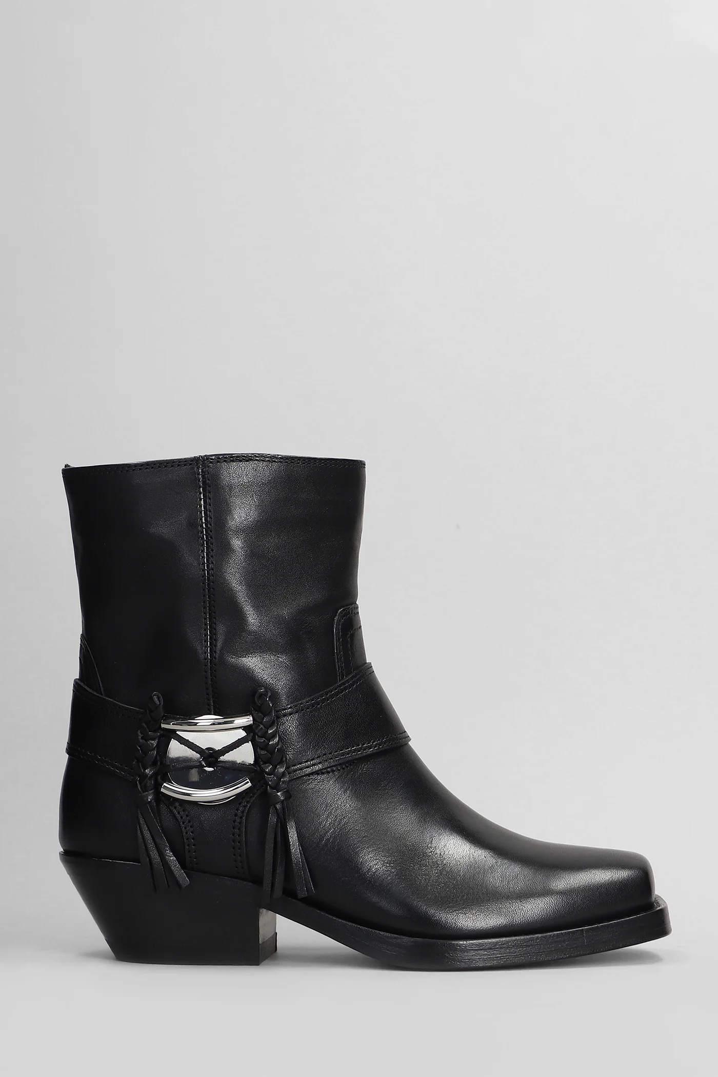 Akson gaucho High heels Ankle boots in black leather