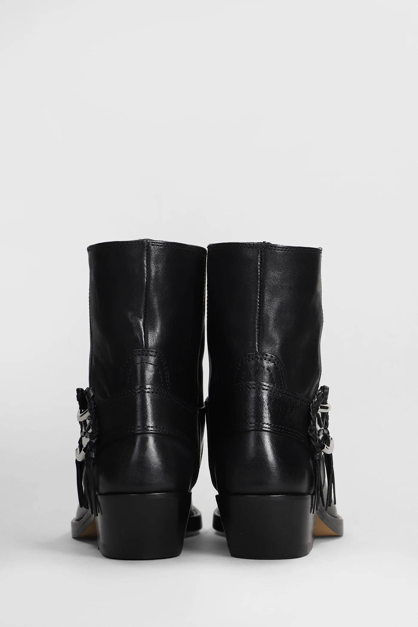 Akson gaucho High heels Ankle boots in black leather - Image 4