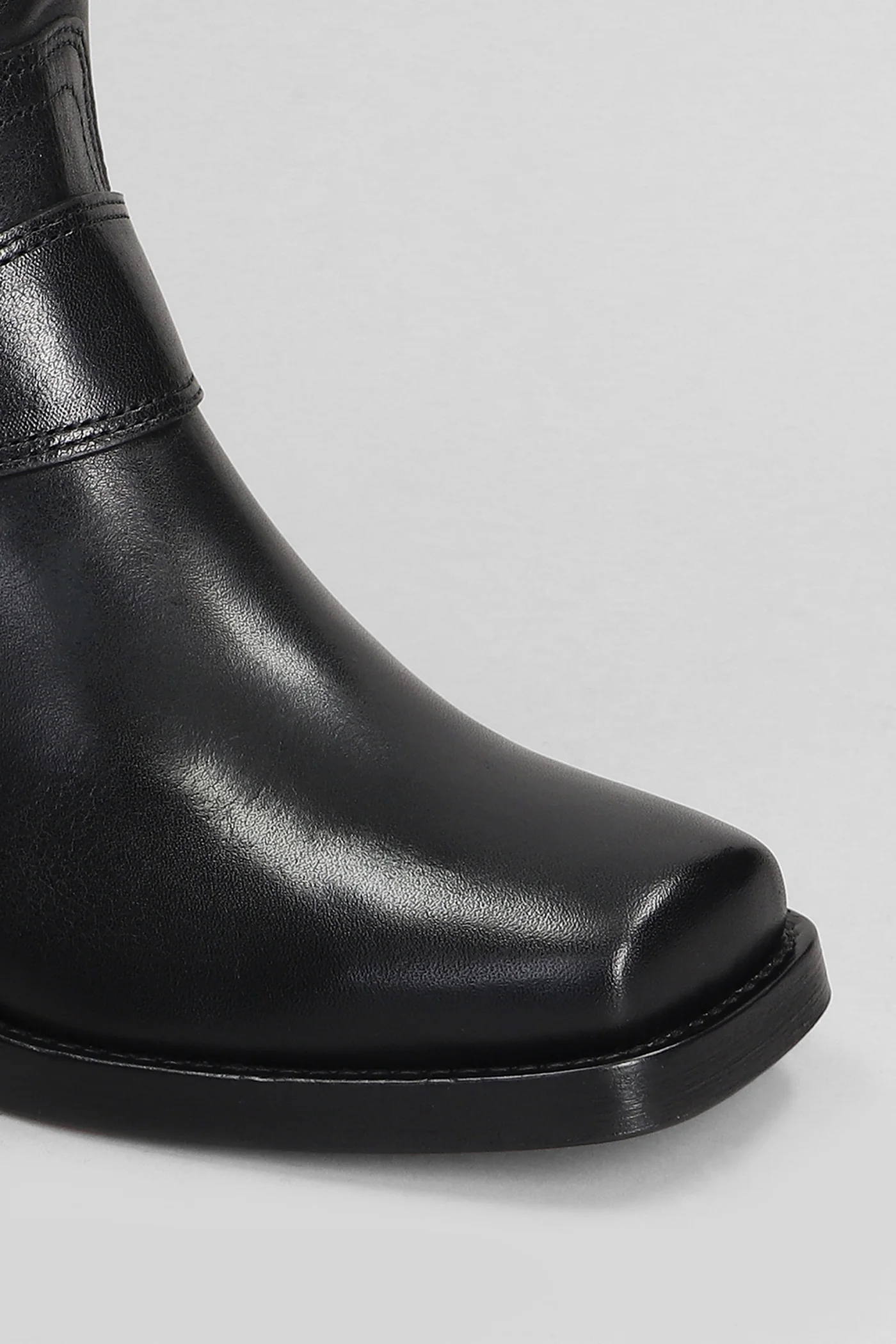 Akson gaucho High heels Ankle boots in black leather - Image 5