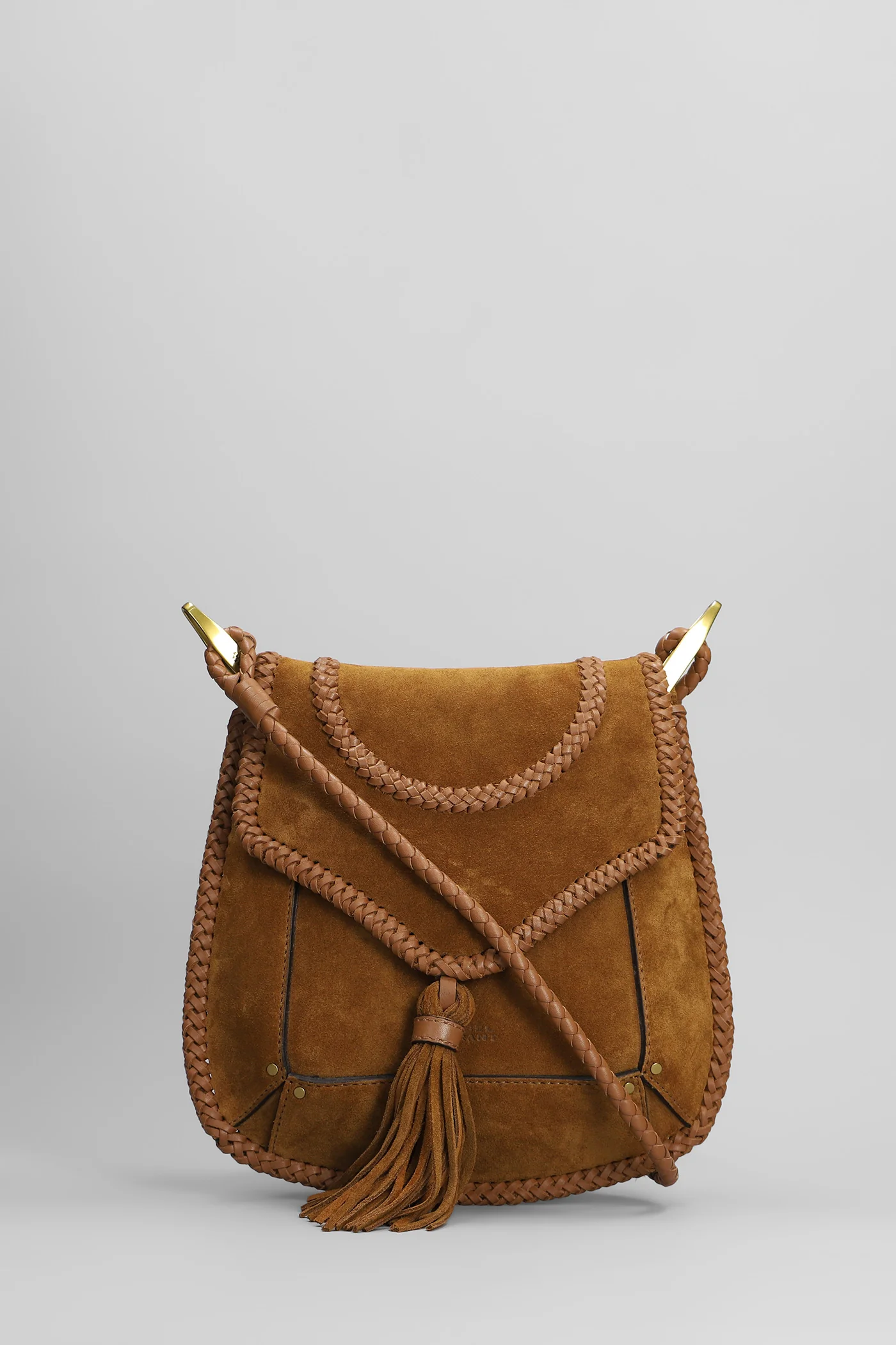 Anahi Shoulder bag in brown suede and leather