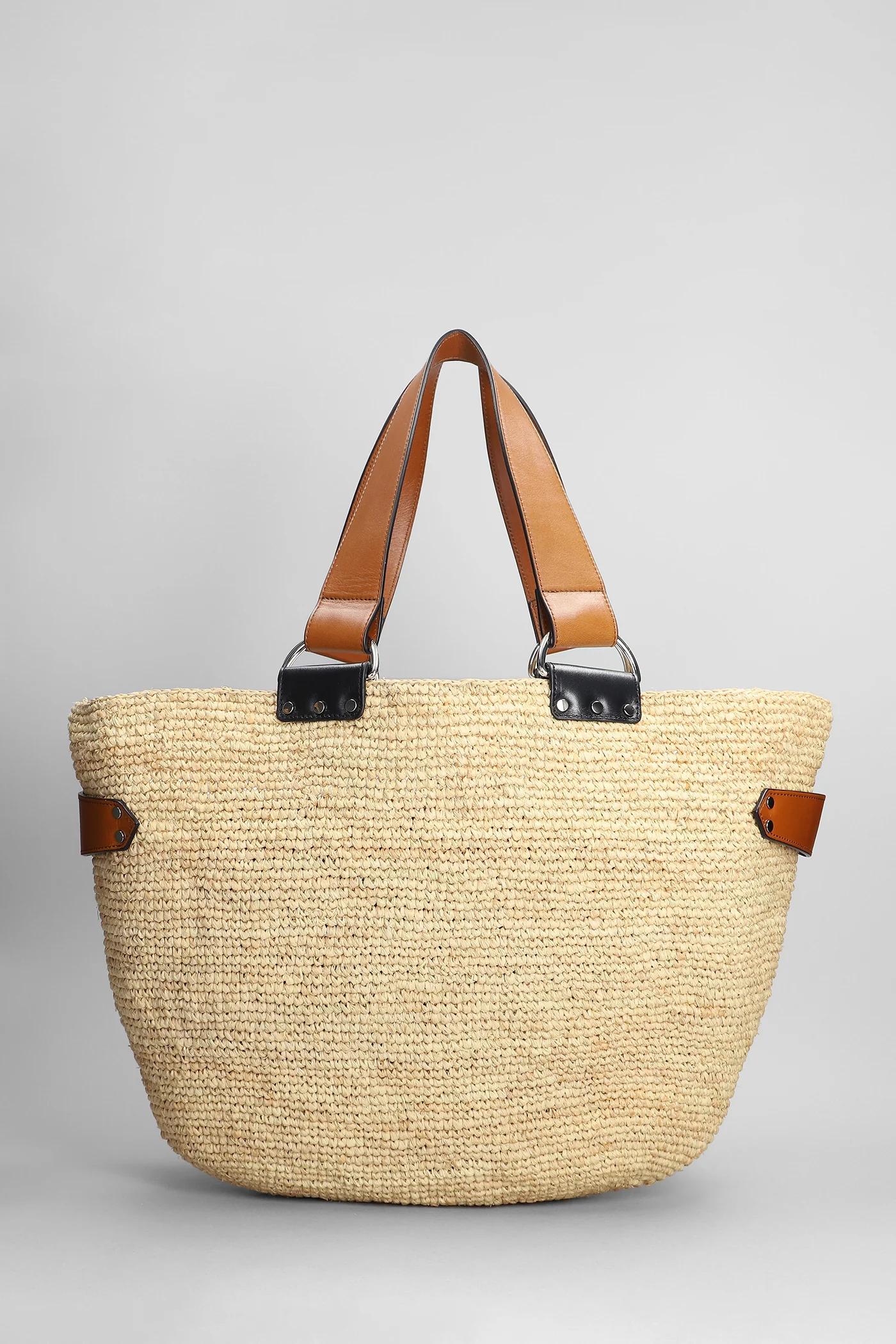 Bahiba Tote in beige raffia - Image 3