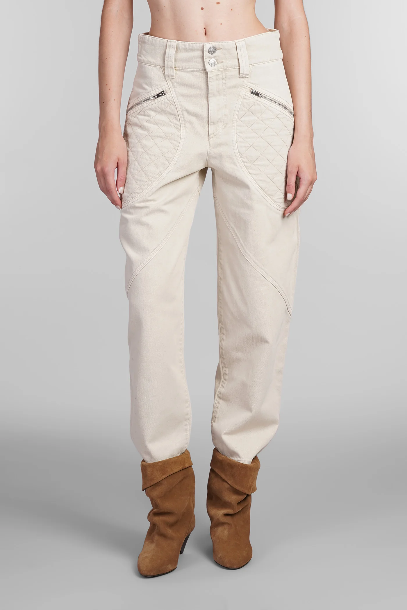 Catarina Jeans in beige cotton