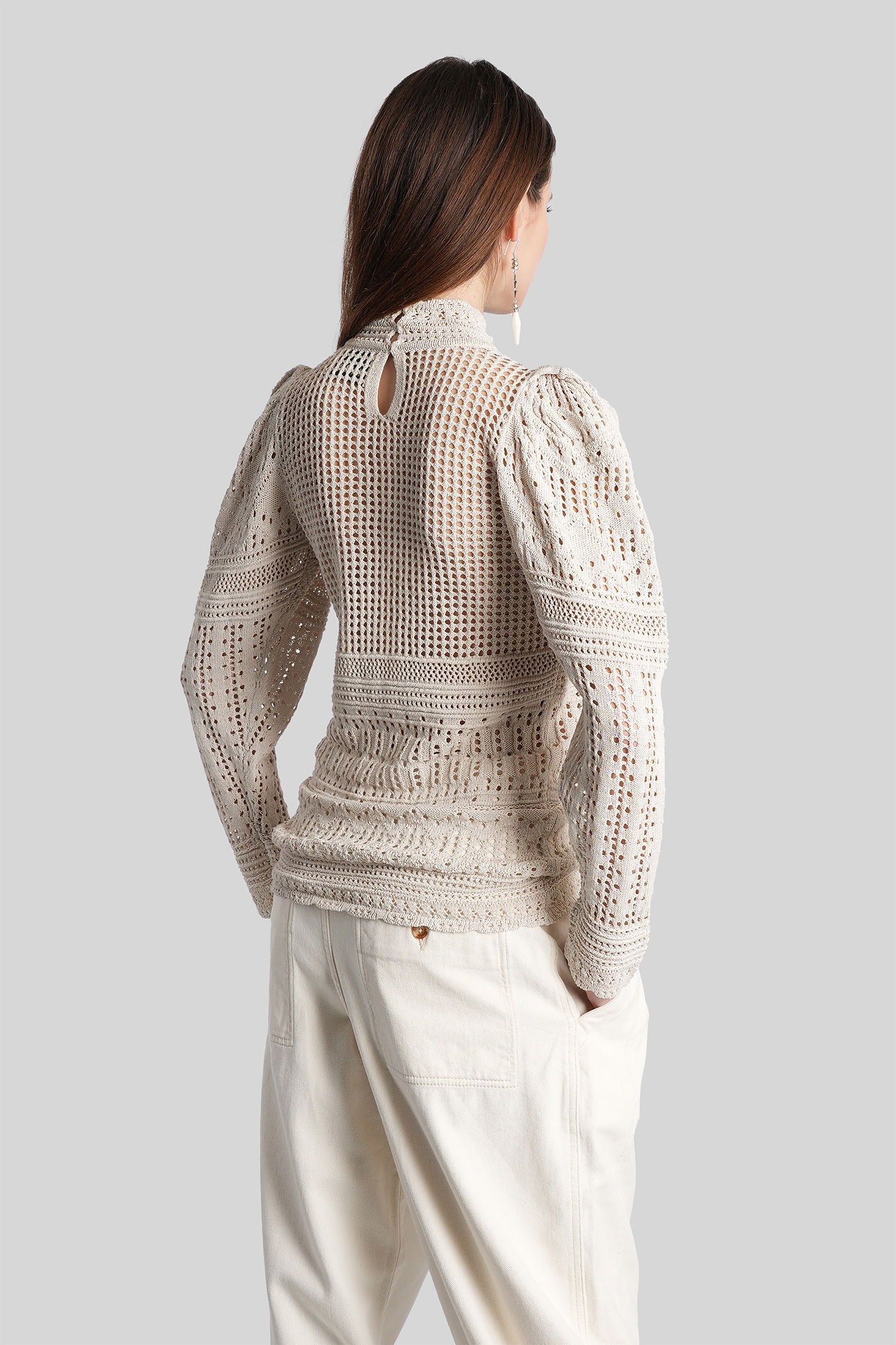 Dahara Knitwear in beige cotton - Image 3