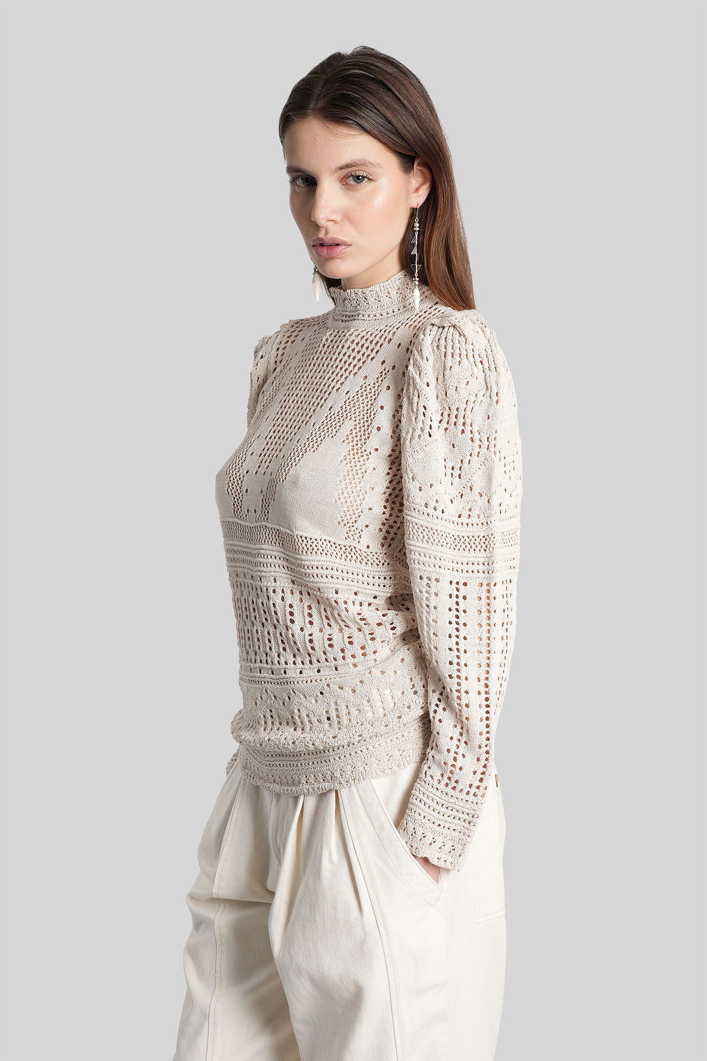 Dahara Knitwear in beige cotton - Image 4