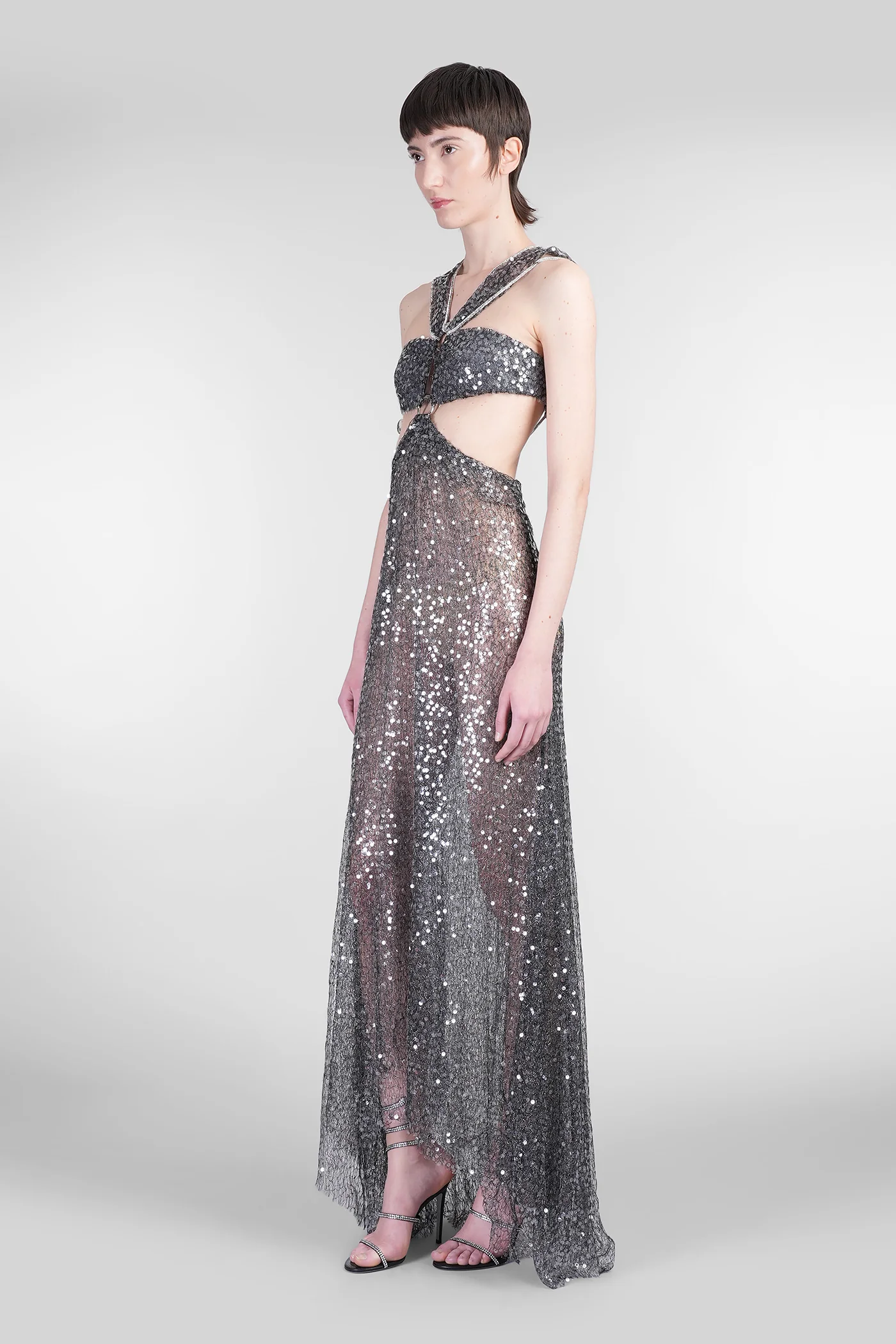 Dalie Dress woman in silver polyester - Image 4