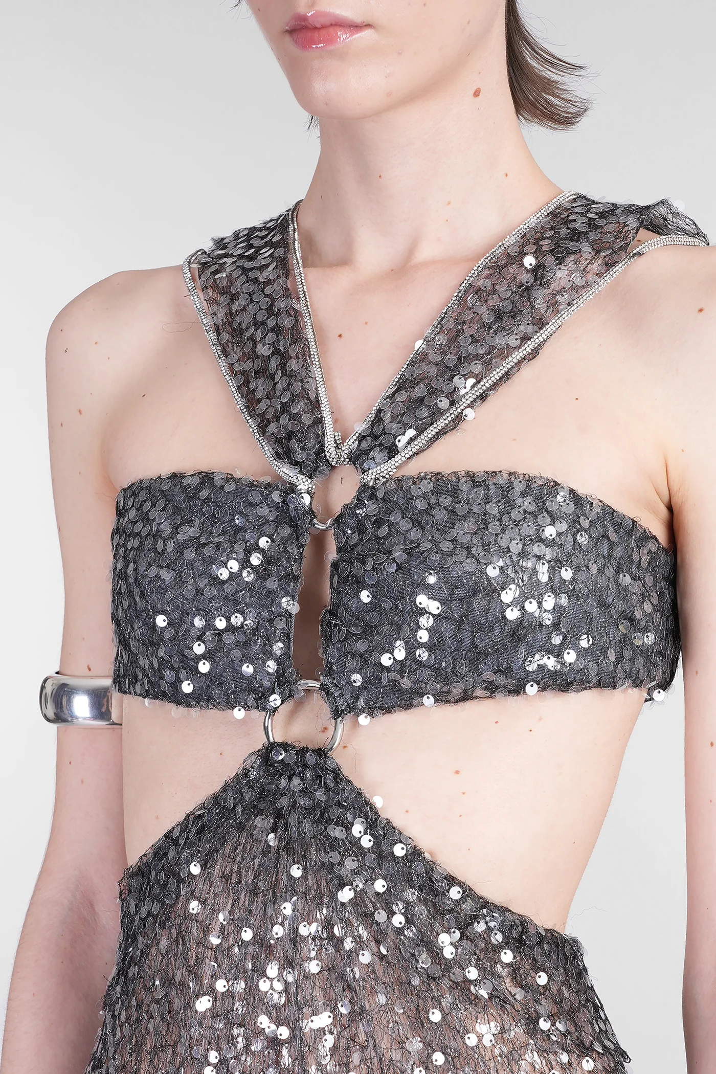 Dalie Dress woman in silver polyester - Image 6