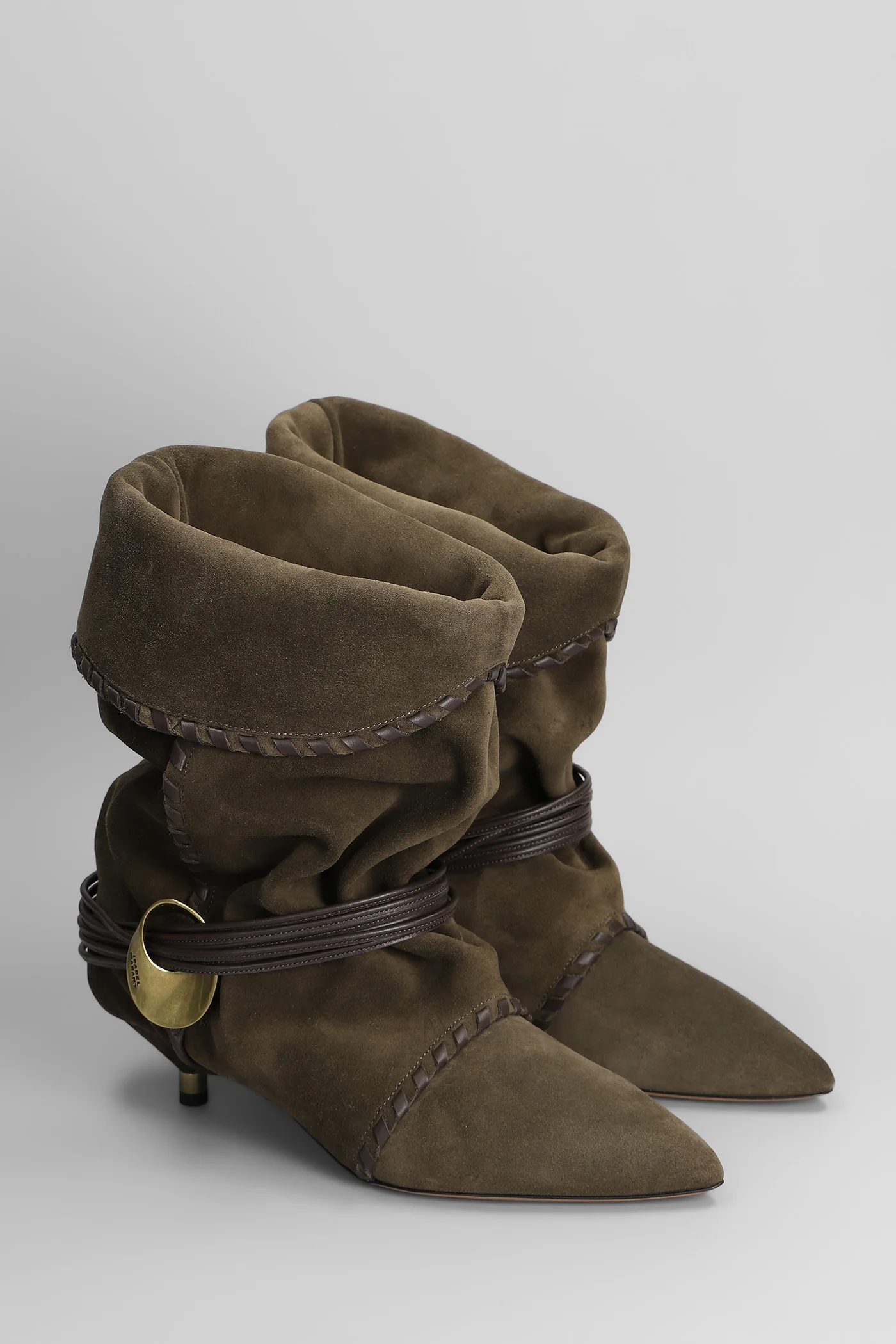 Edrika low heels Ankle boots in khaki suede - Image 2
