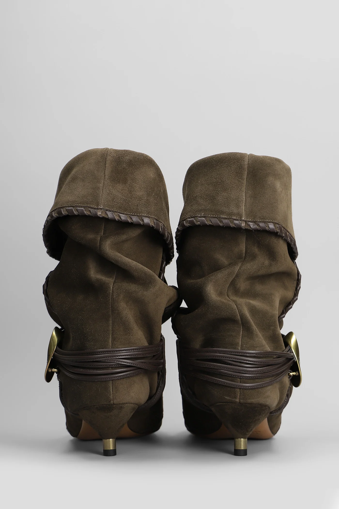 Edrika low heels Ankle boots in khaki suede - Image 4