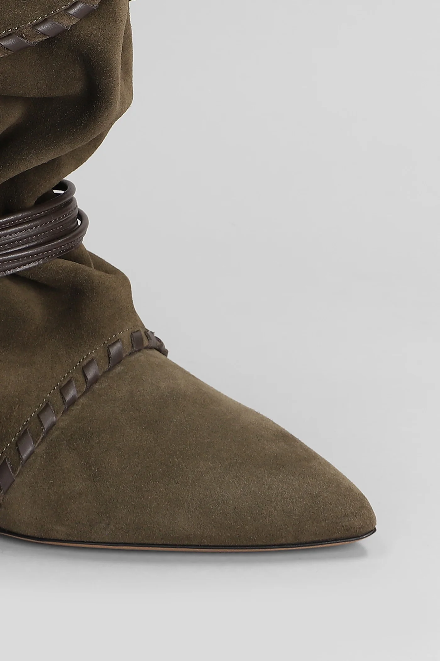 Edrika low heels Ankle boots in khaki suede - Image 5