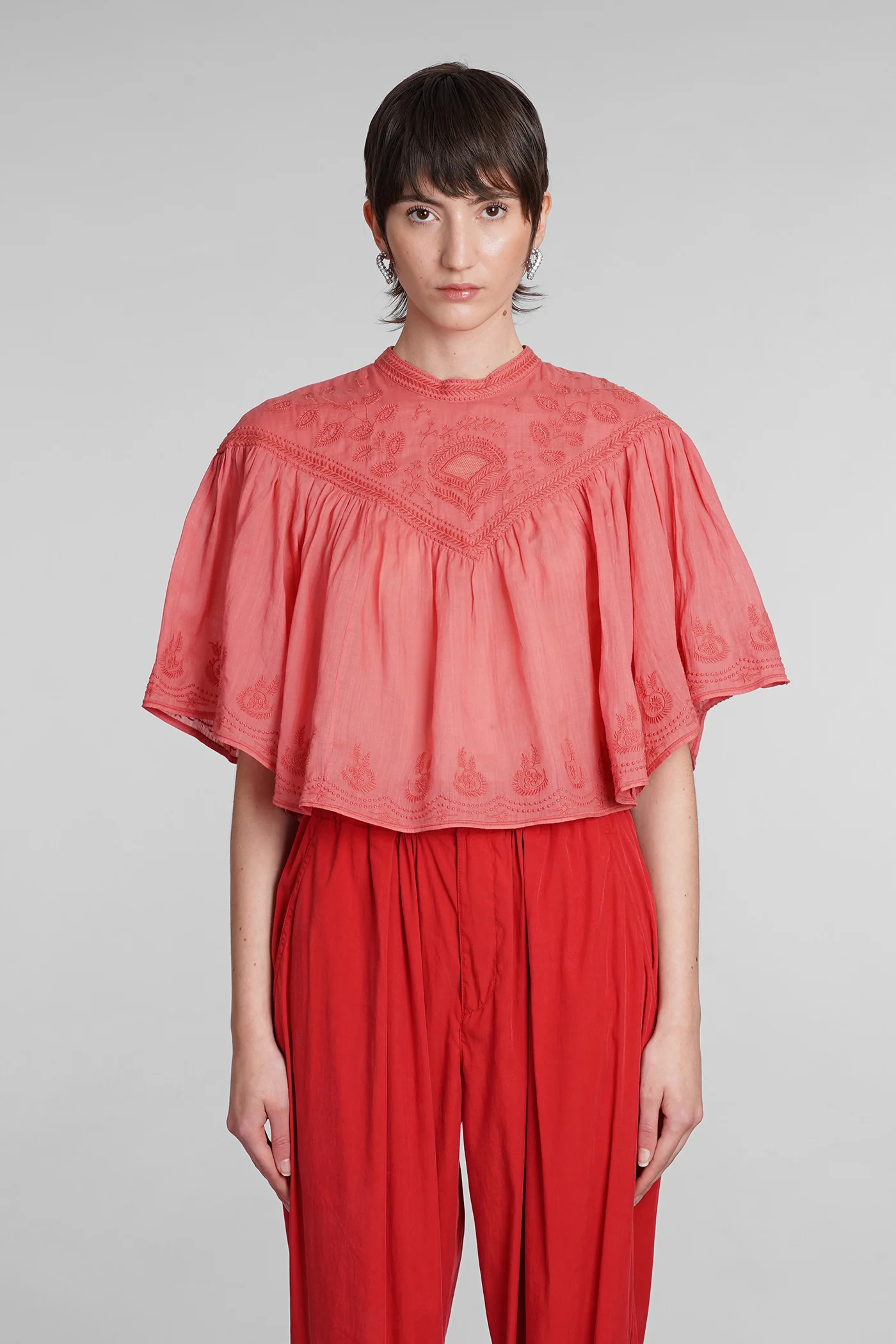 Elodia Topwear in rose-pink ramie