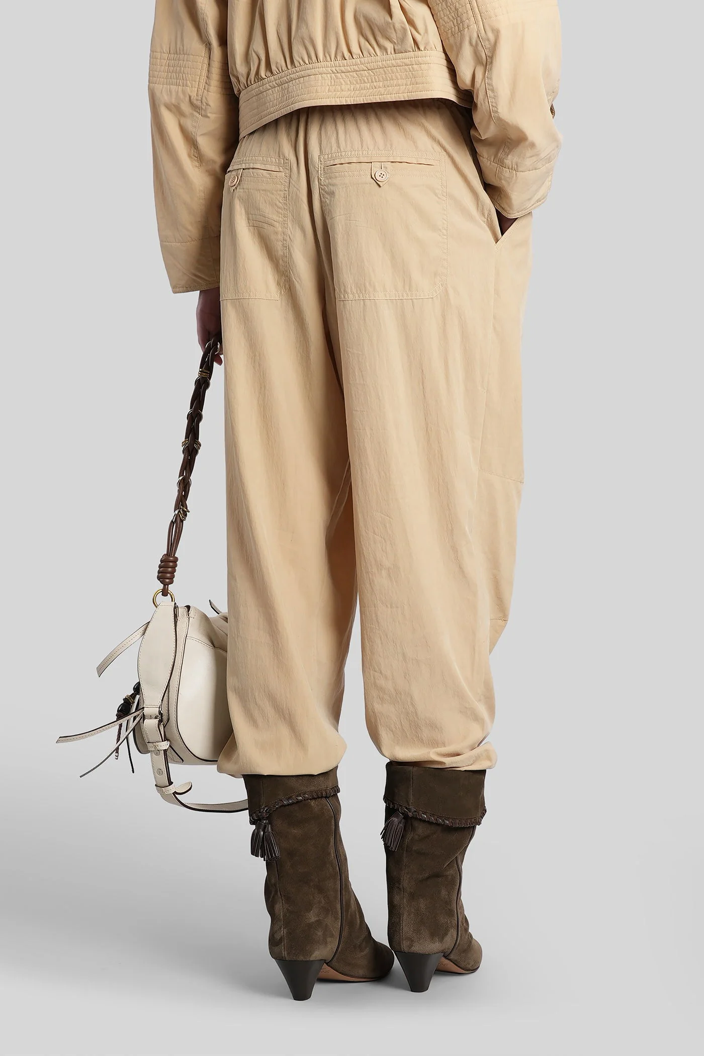 Falcona Pants in beige wool and polyester - Image 3