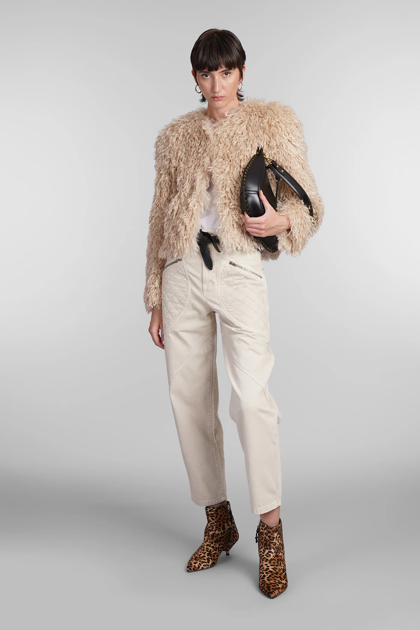 Faustine Fur & Shearling in beige polyester - Image 2