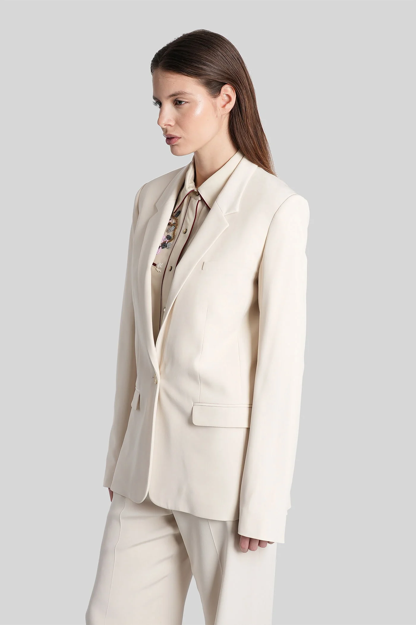 Feray Blazer in beige acetate - Image 4