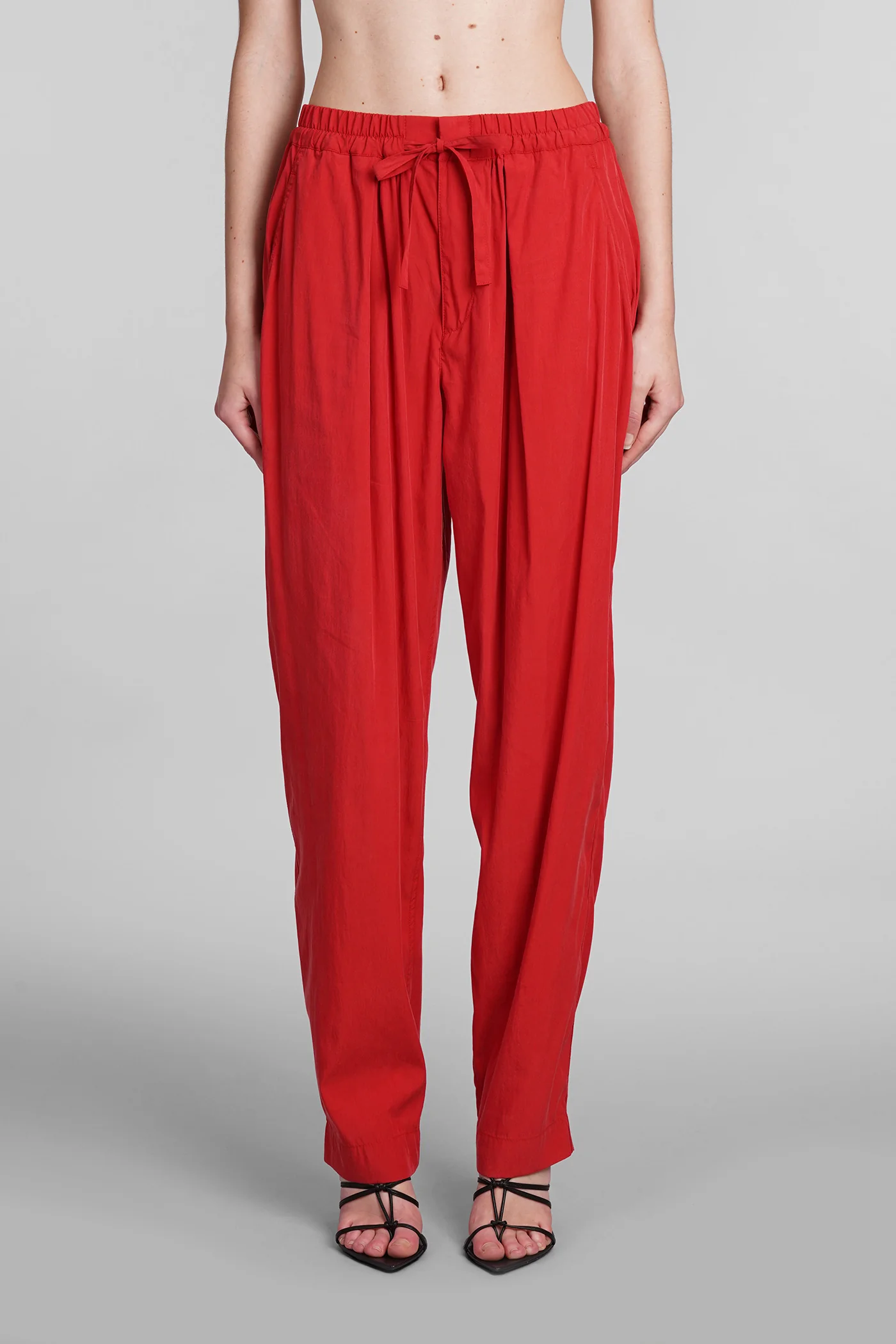 Hectorina Pants in red wool and polyester