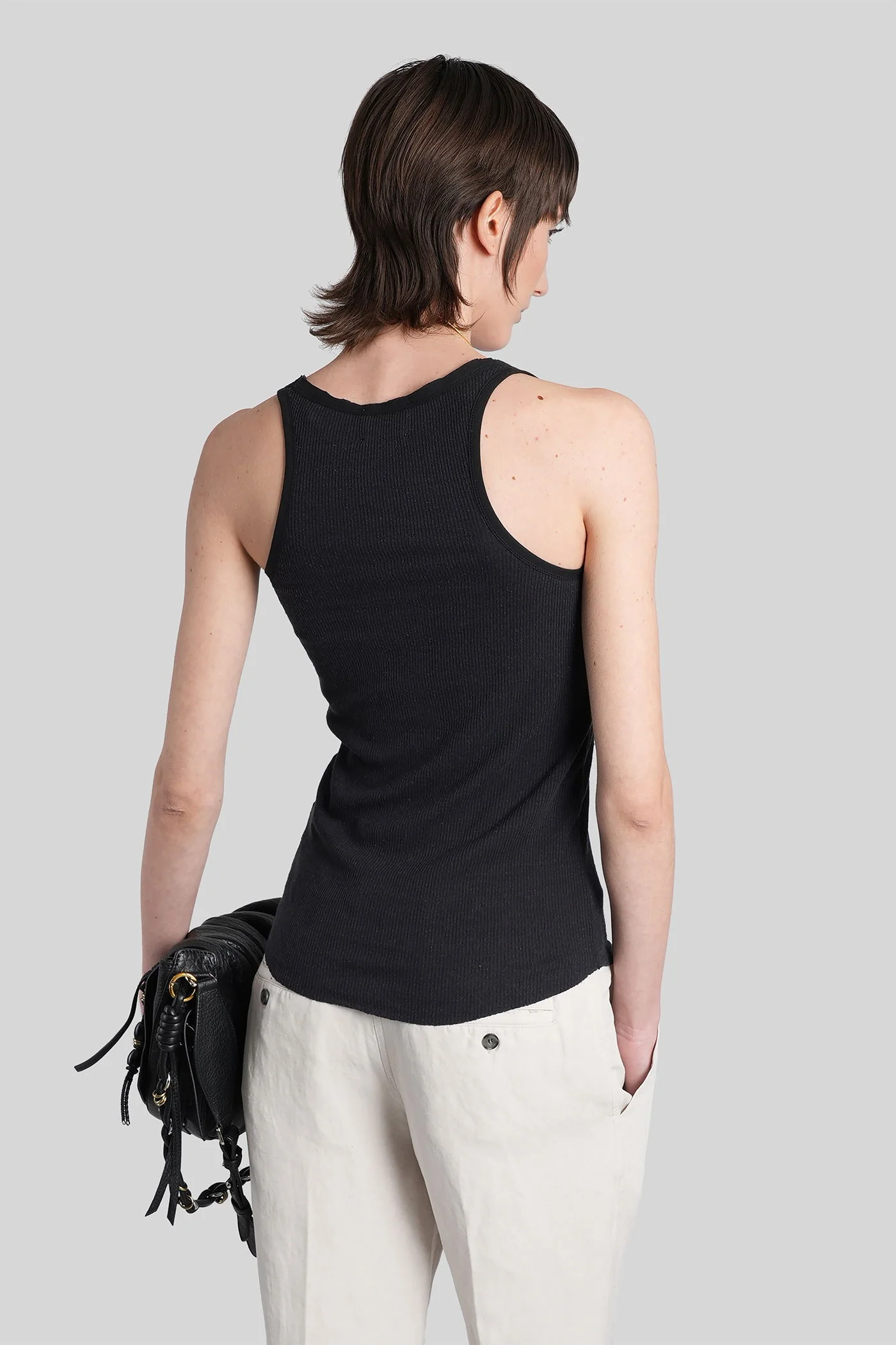 Helma tank Top in black silk - Image 3