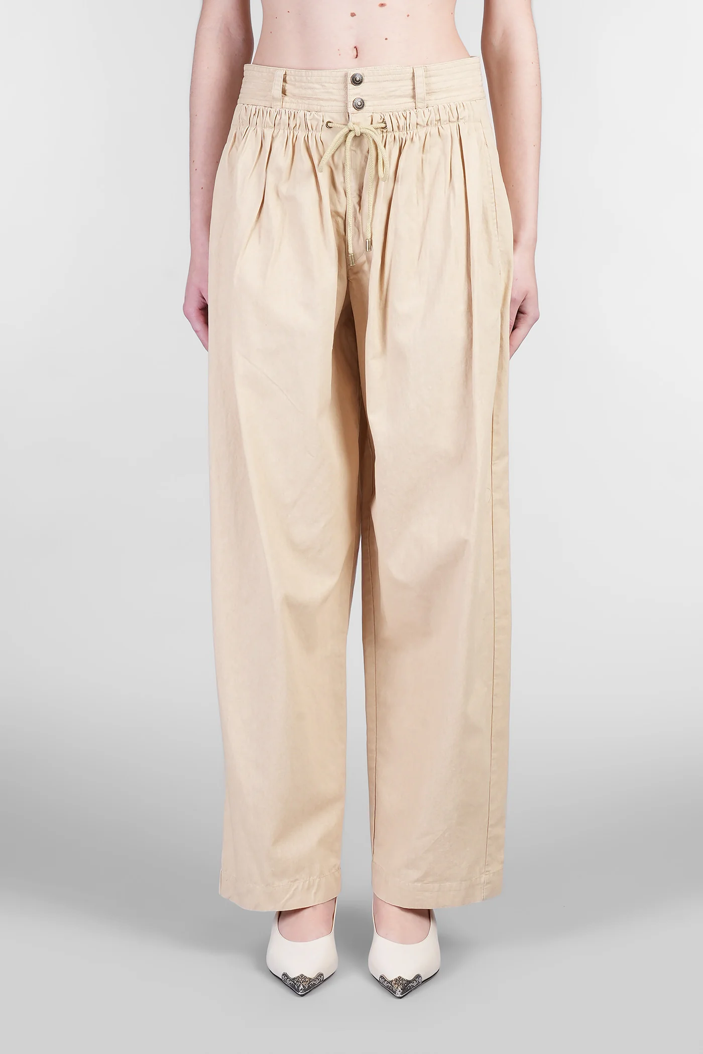 Inaya Pants in beige cotton