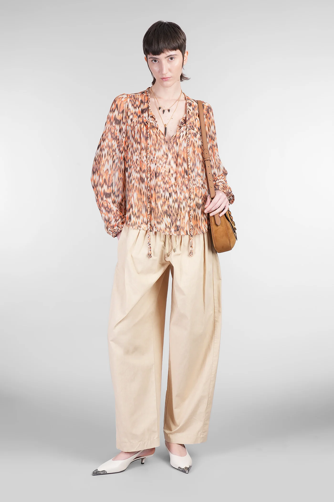 Inaya Pants in beige cotton - Image 2