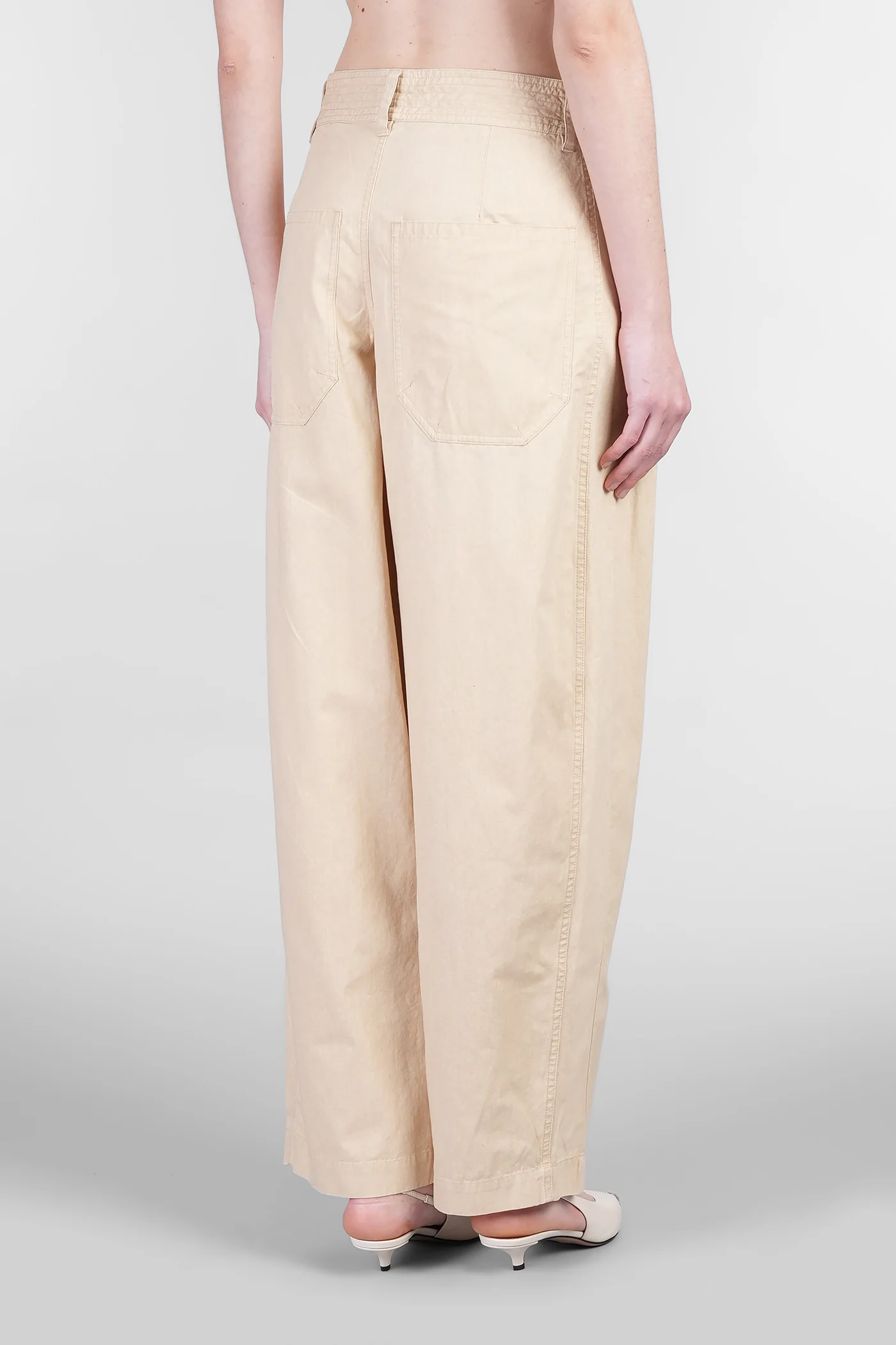 Inaya Pants in beige cotton - Image 3