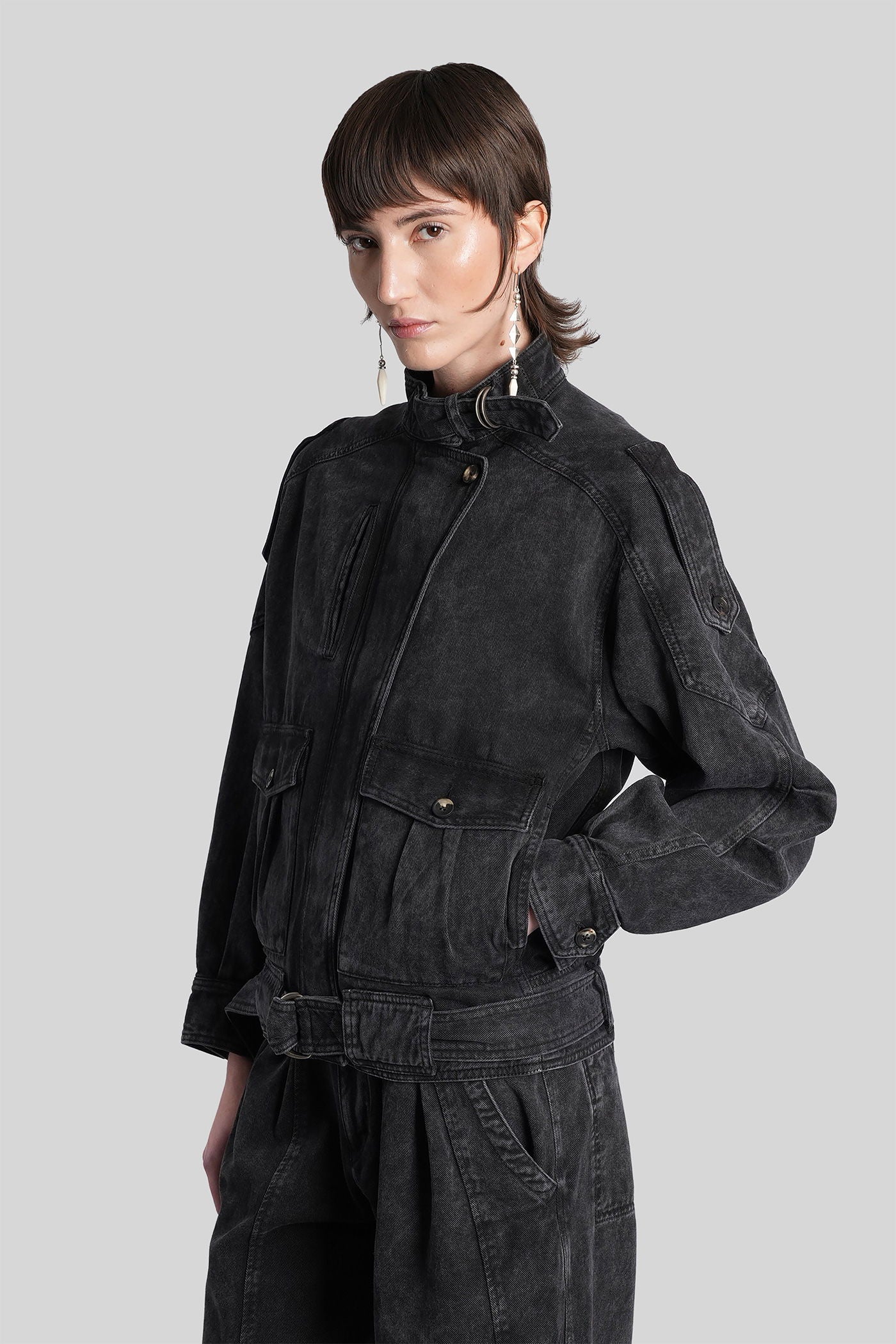 Isalya Denim Jackets in black cotton - Image 4
