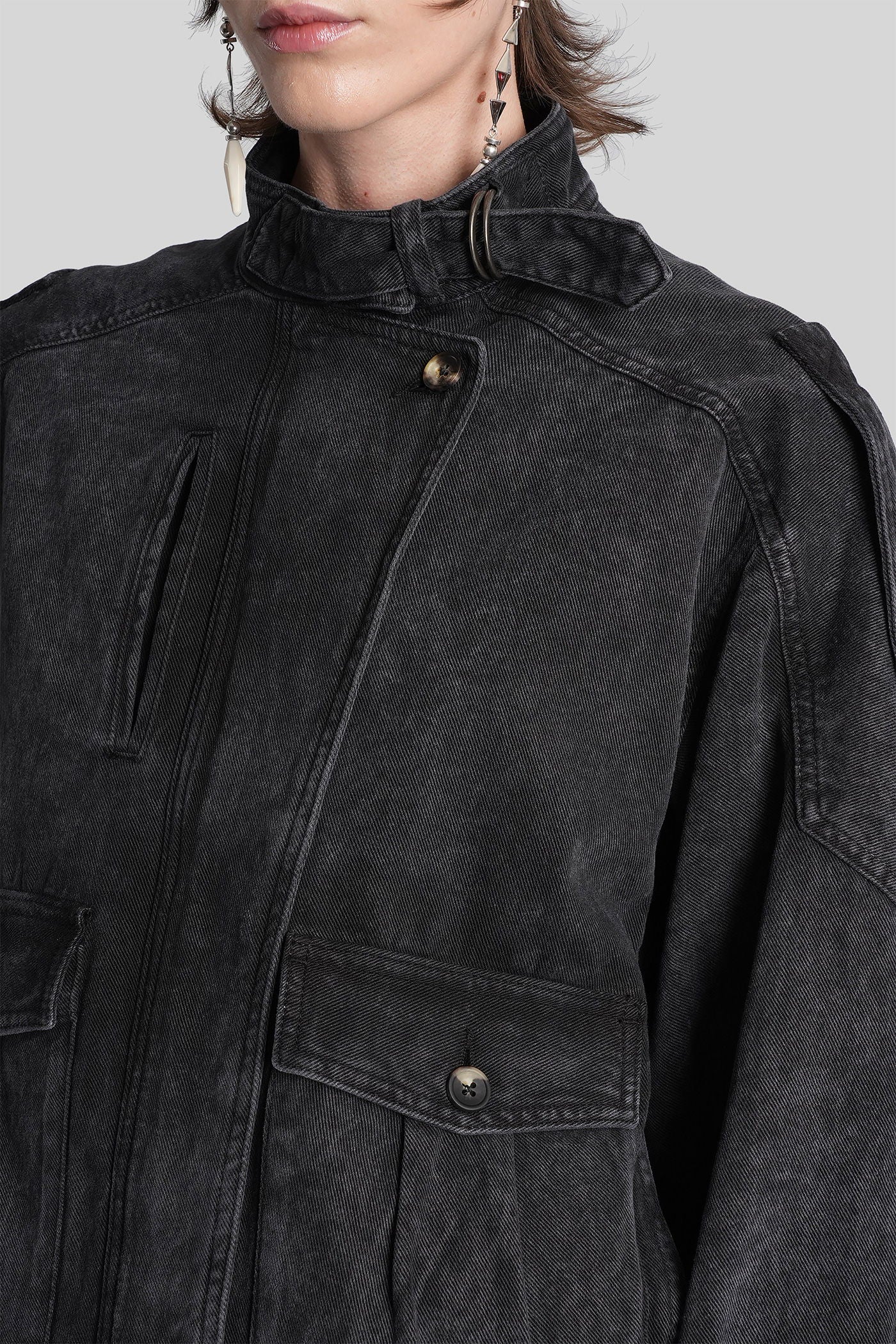 Isalya Denim Jackets in black cotton - Image 5