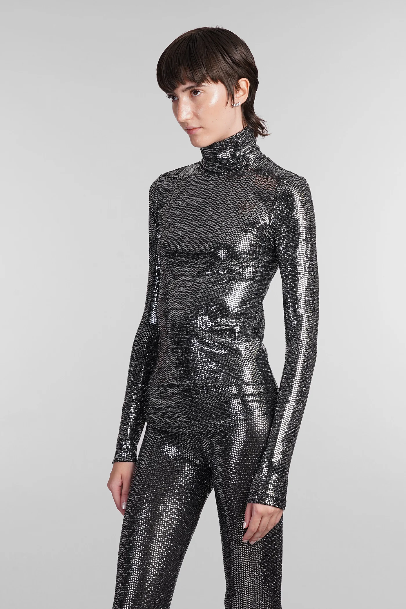 Joyela Topwear in silver nylon - Image 4