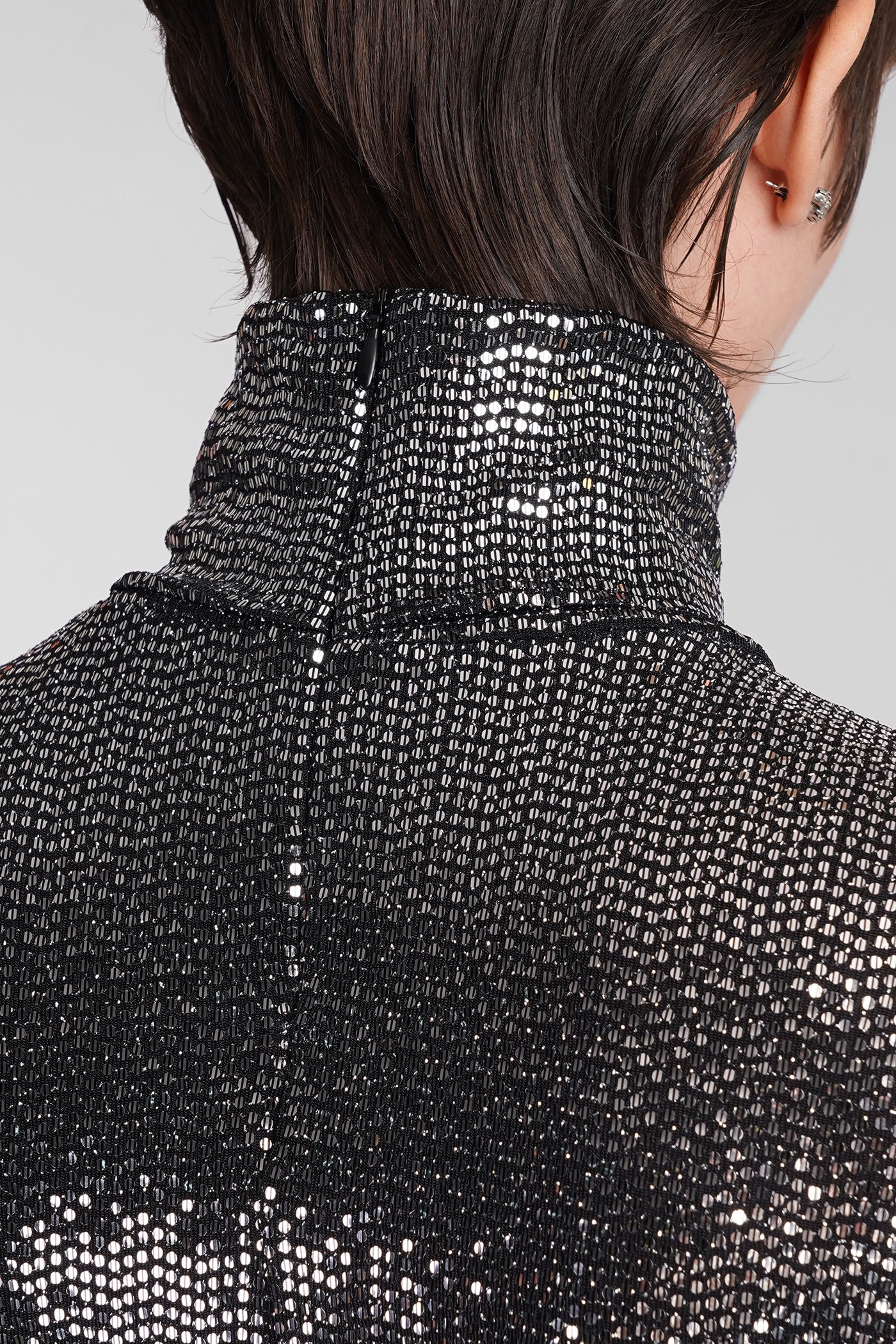 Joyela Topwear in silver nylon - Image 5