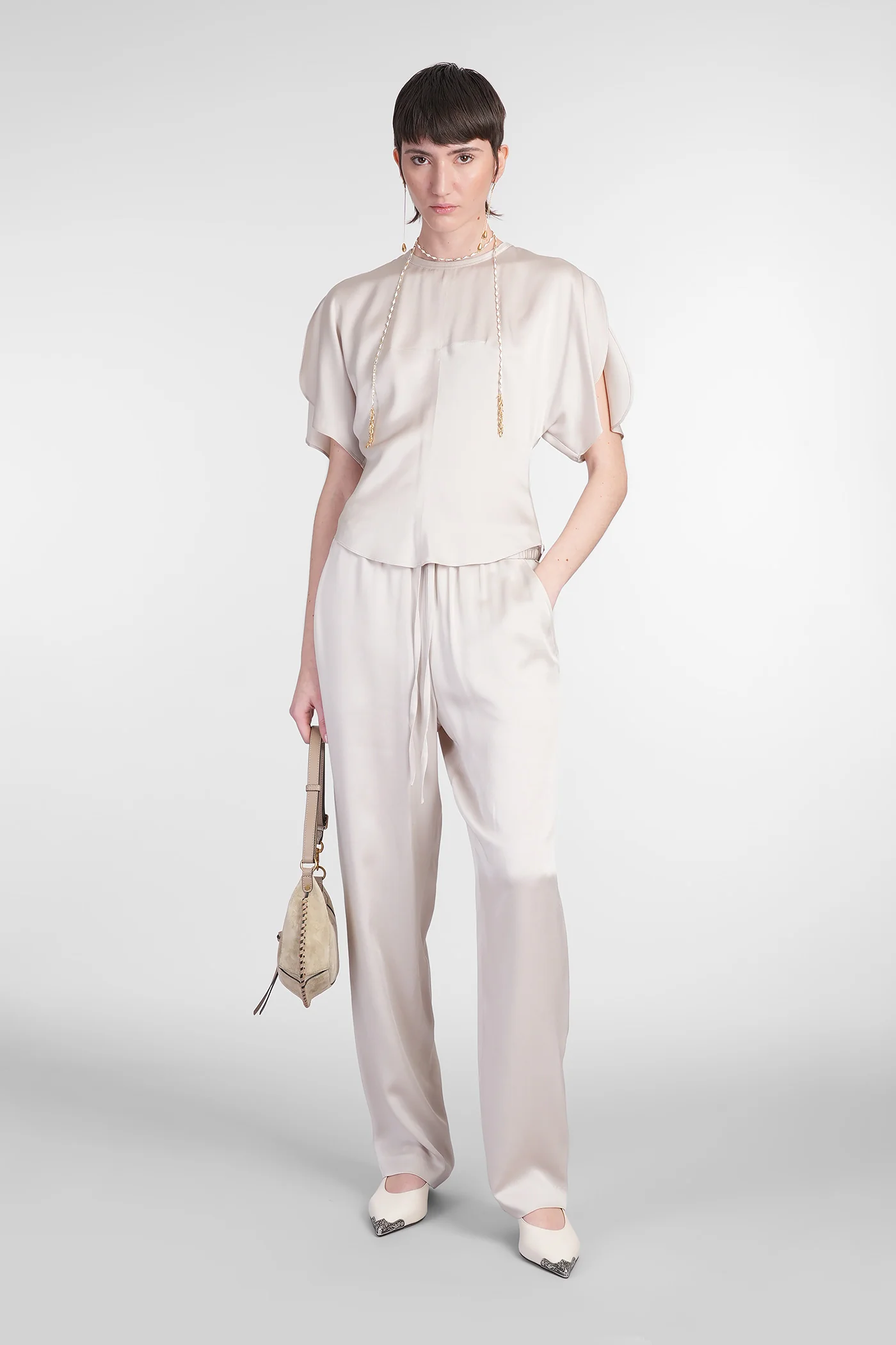 Karlita Topwear in beige viscose - Image 2