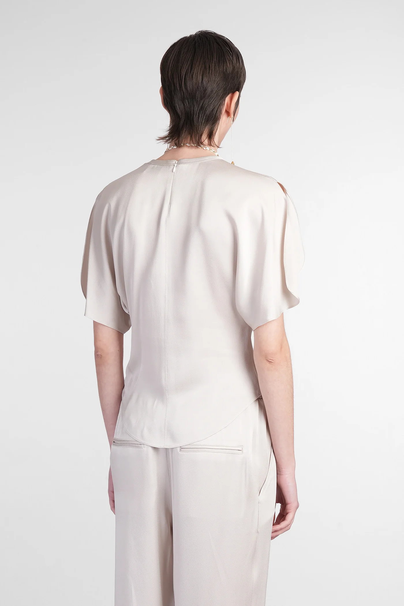 Karlita Topwear in beige viscose - Image 3