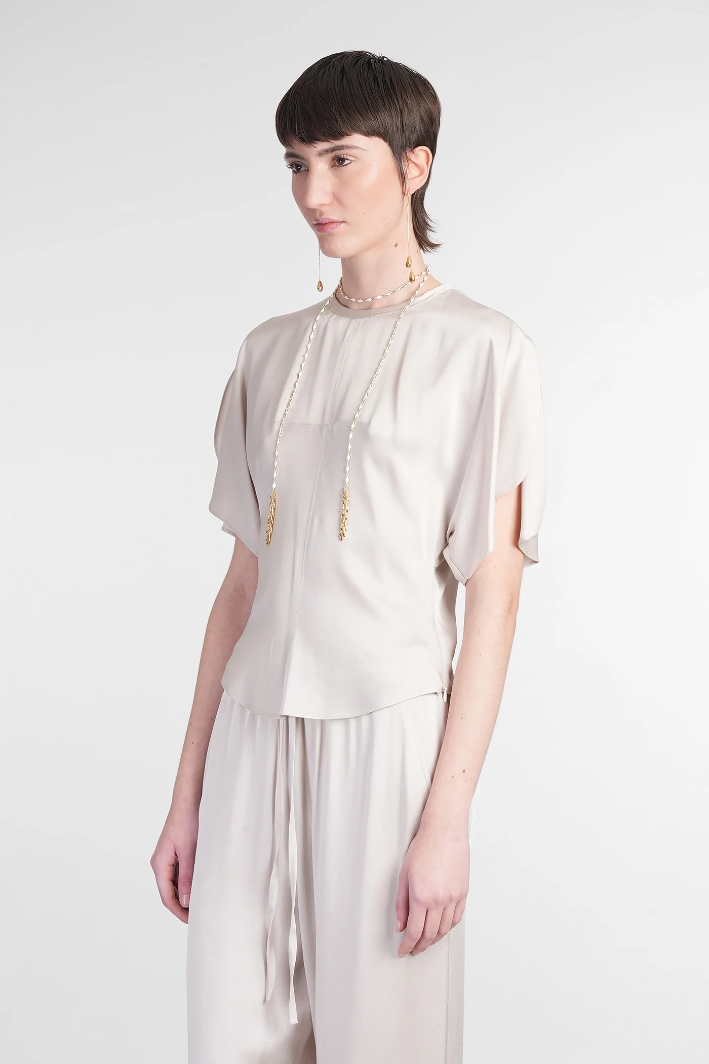 Karlita Topwear in beige viscose - Image 4