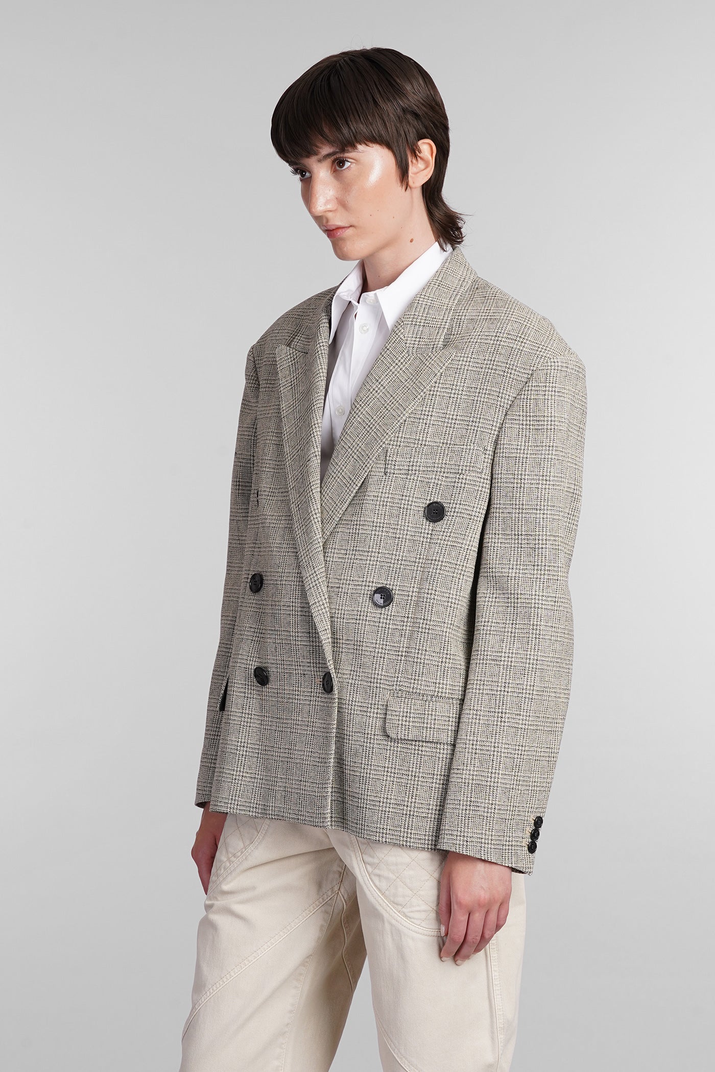 Klero Blazer in beige wool - Image 4