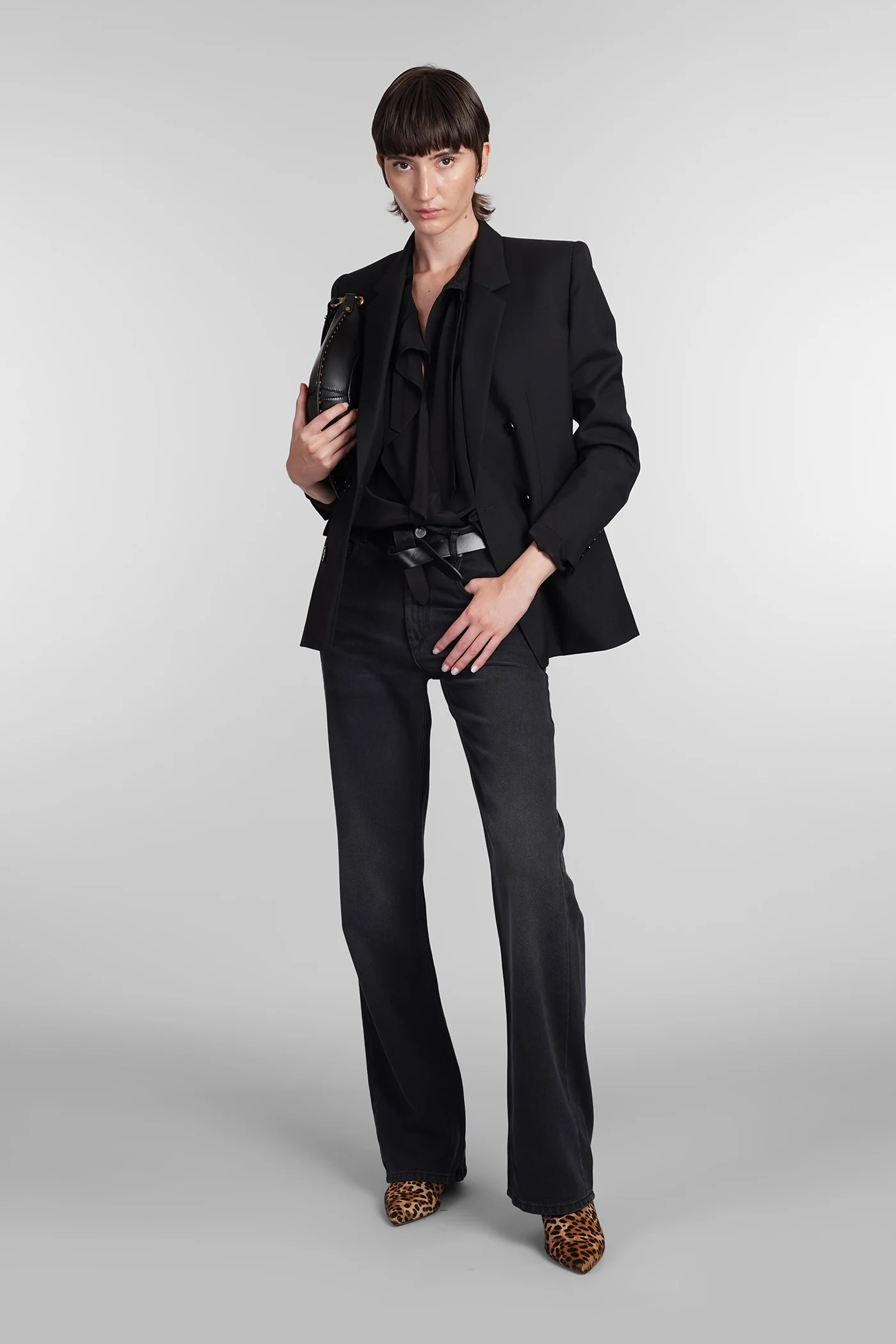 Madina Blazer in black wool - Image 2