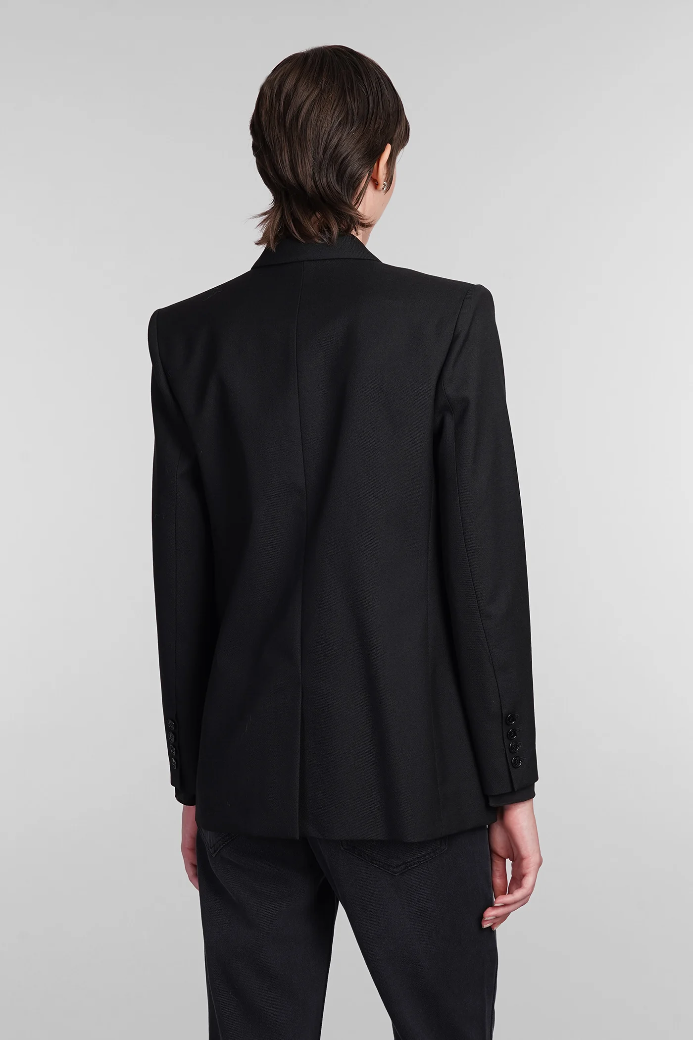 Madina Blazer in black wool - Image 3