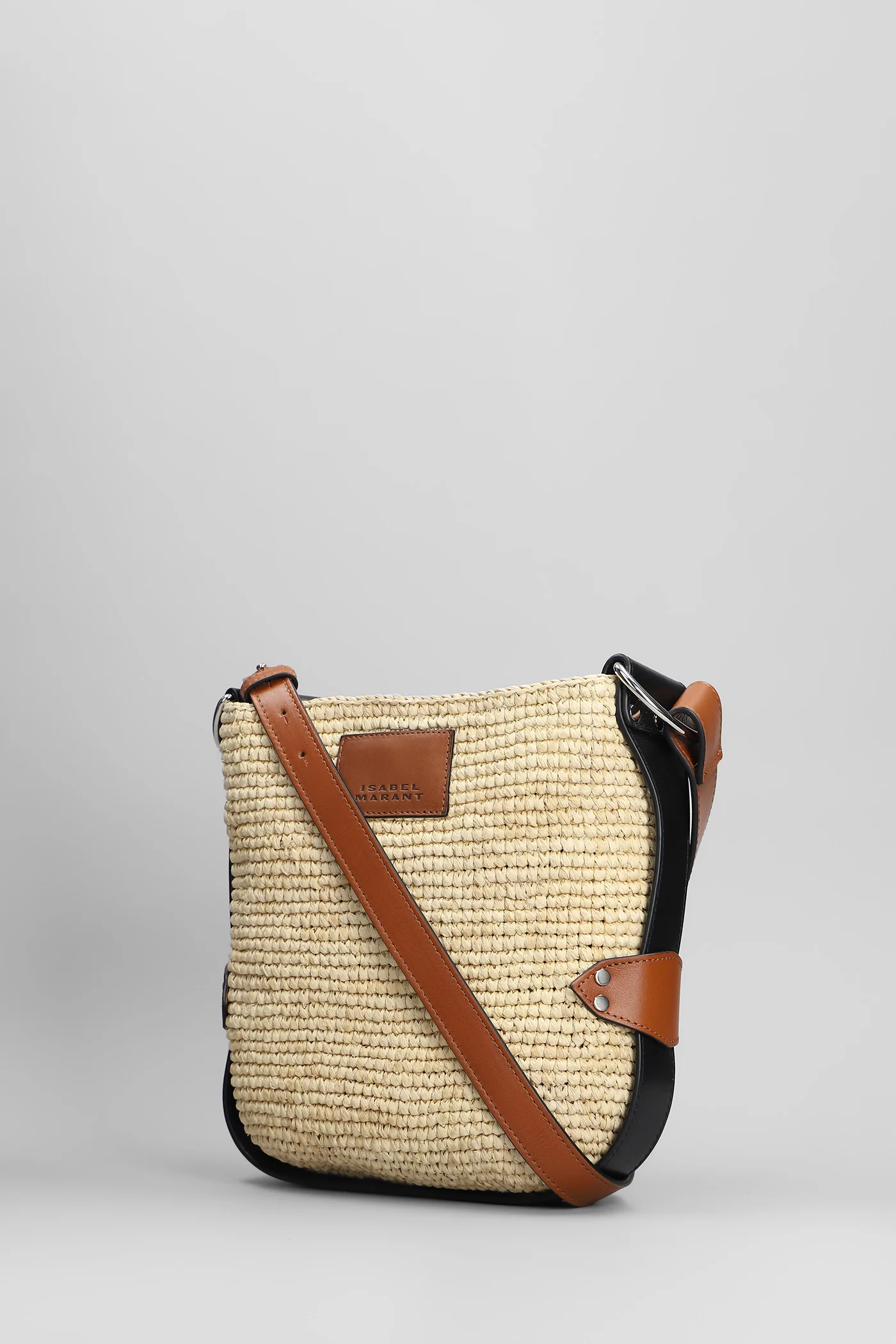 Mini bayia Tote in beige raffia - Image 2