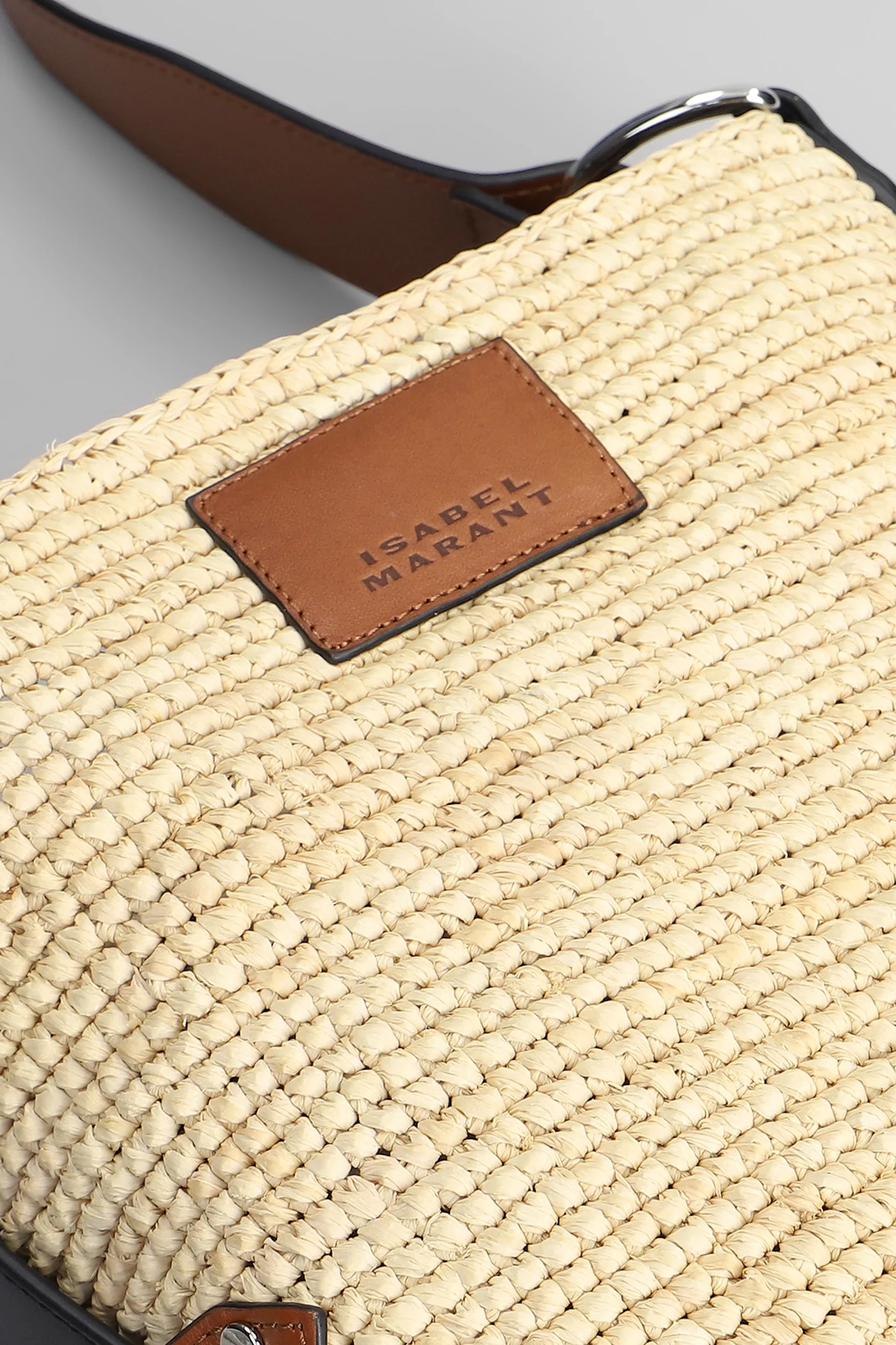 Mini bayia Tote in beige raffia - Image 4