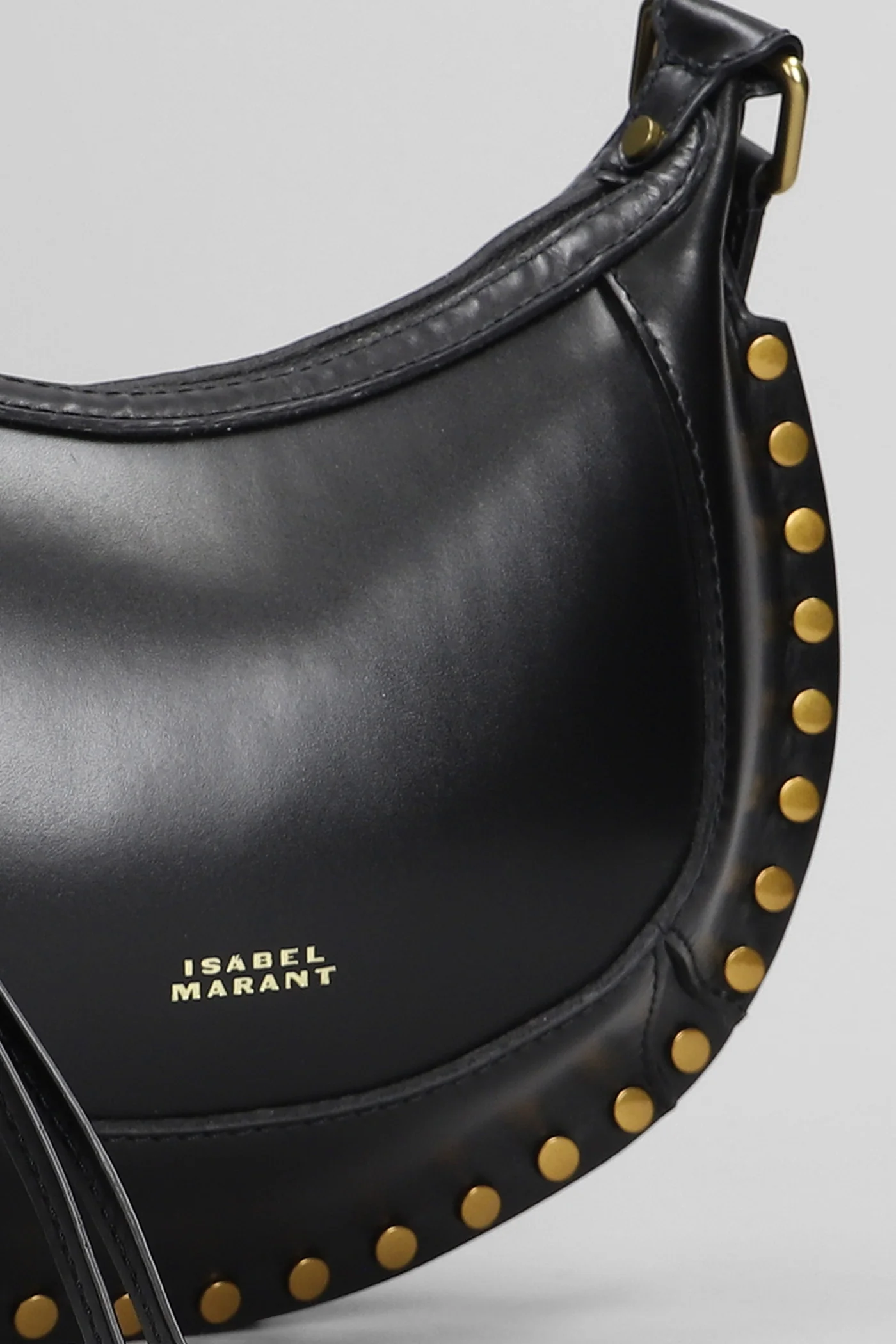 Mini moon Shoulder bag in black leather - Image 3