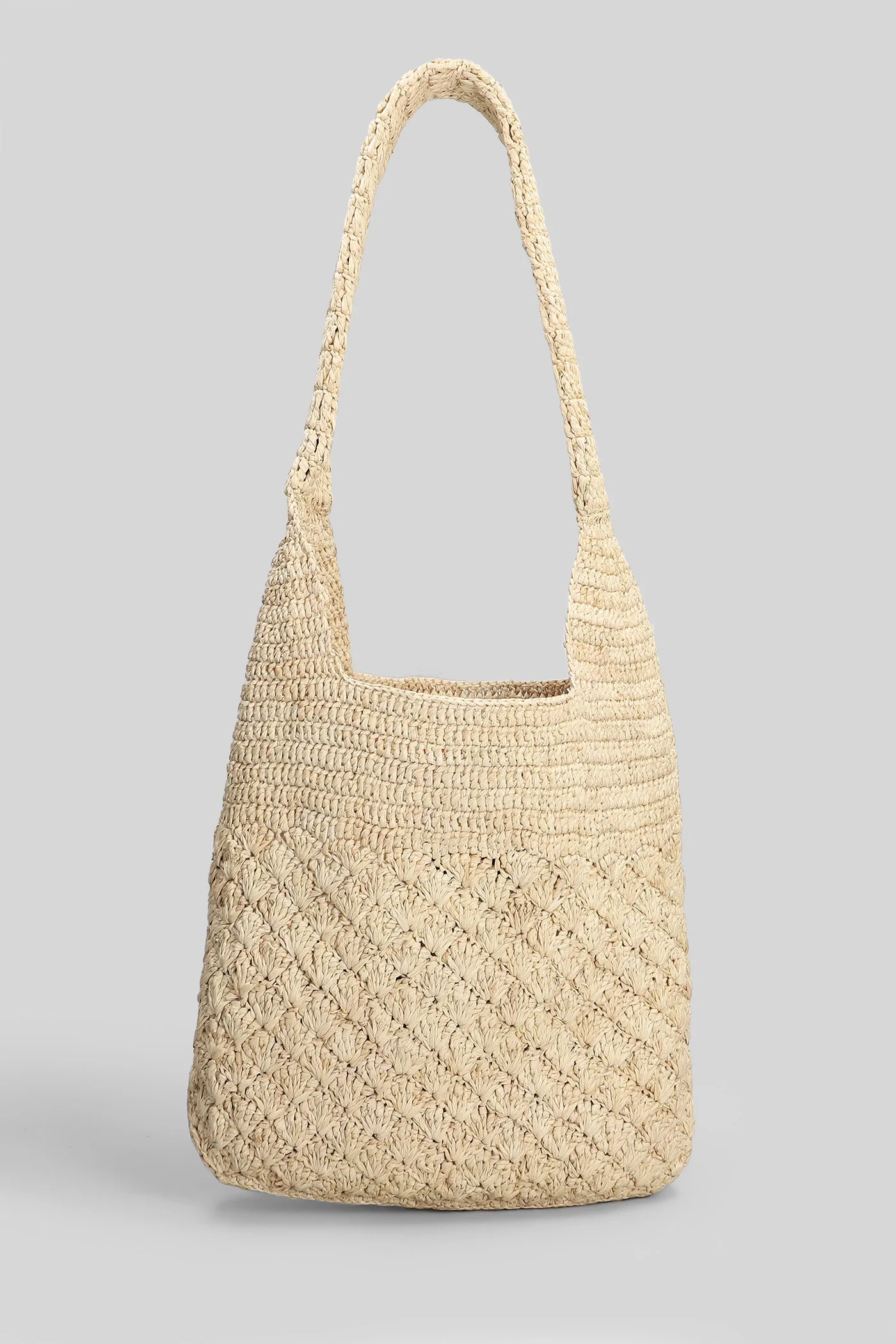 Praia small Shoulder bag in beige raffia - Image 3