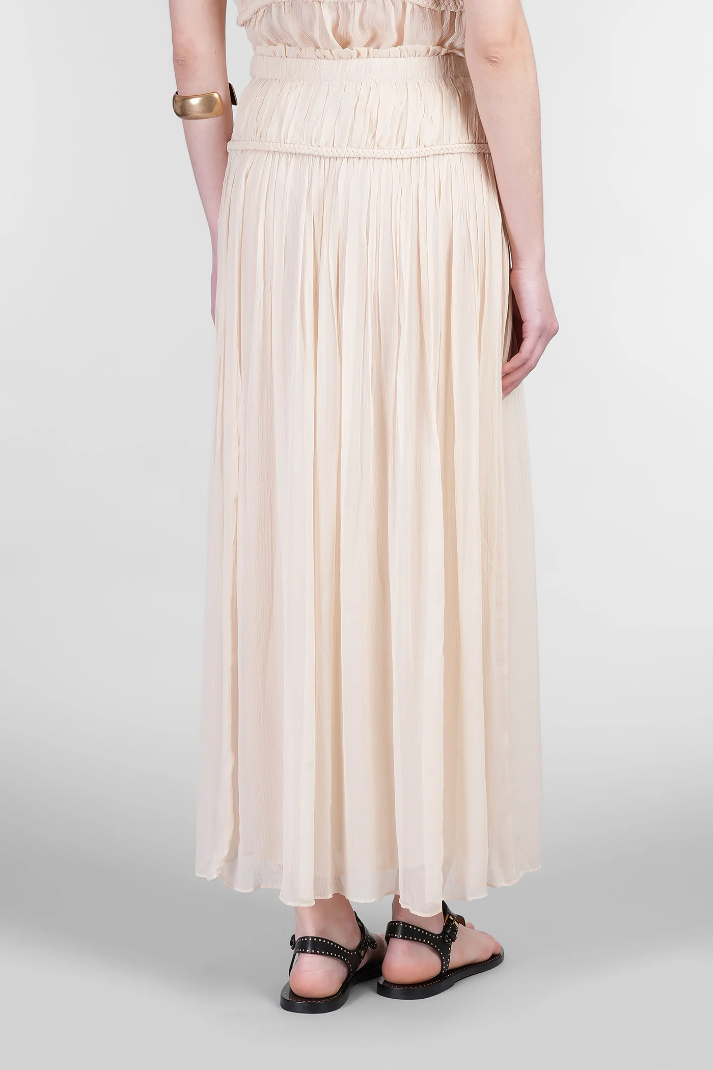 Rolande Skirt in beige silk - Image 3