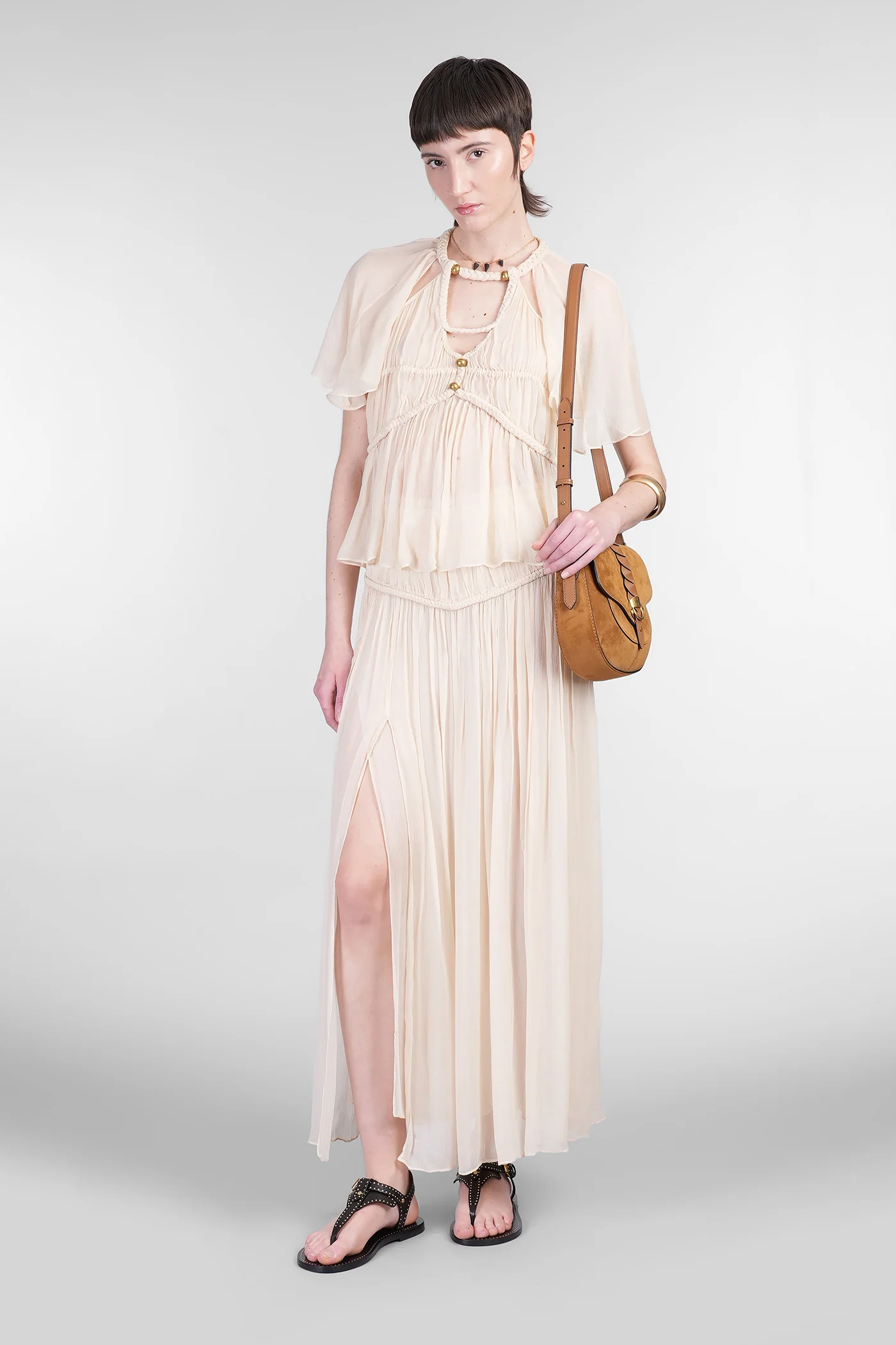 Rosaline Topwear in beige silk - Image 2