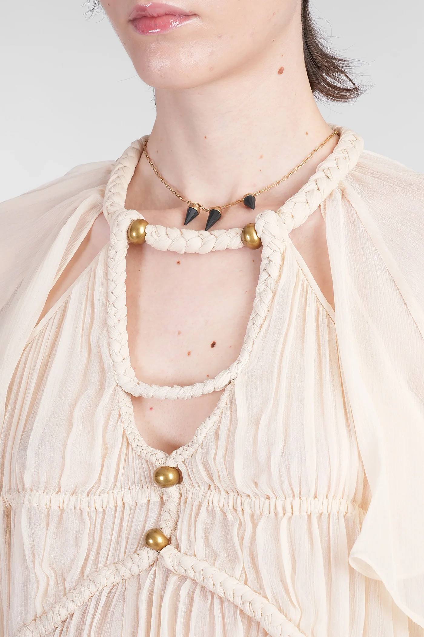 Rosaline Topwear in beige silk - Image 5