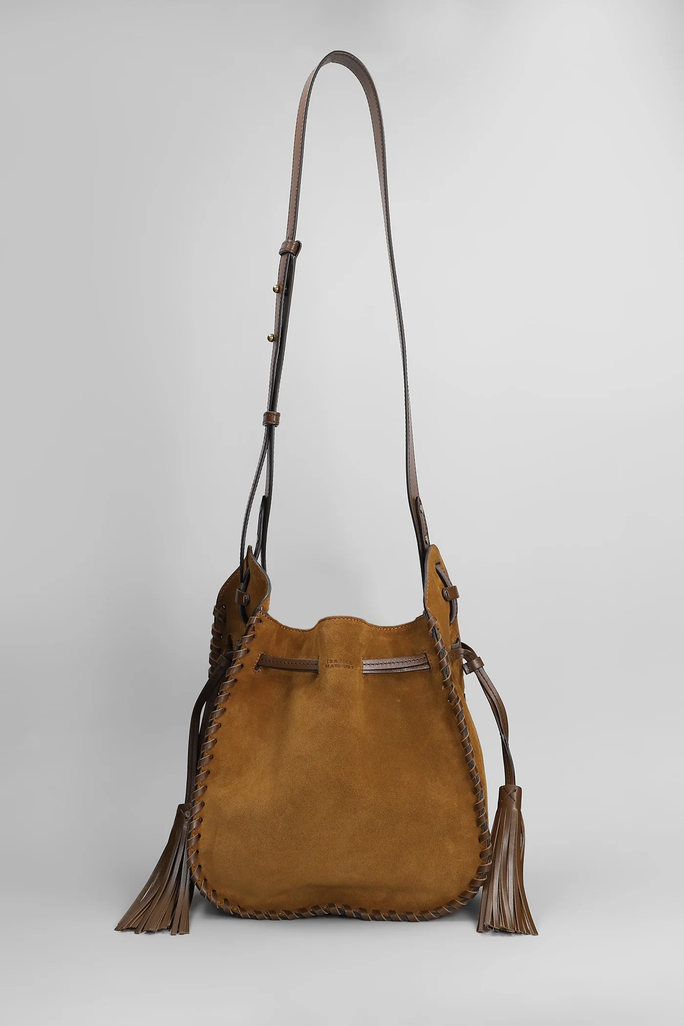 Silao bucket Shoulder bag in brown suede