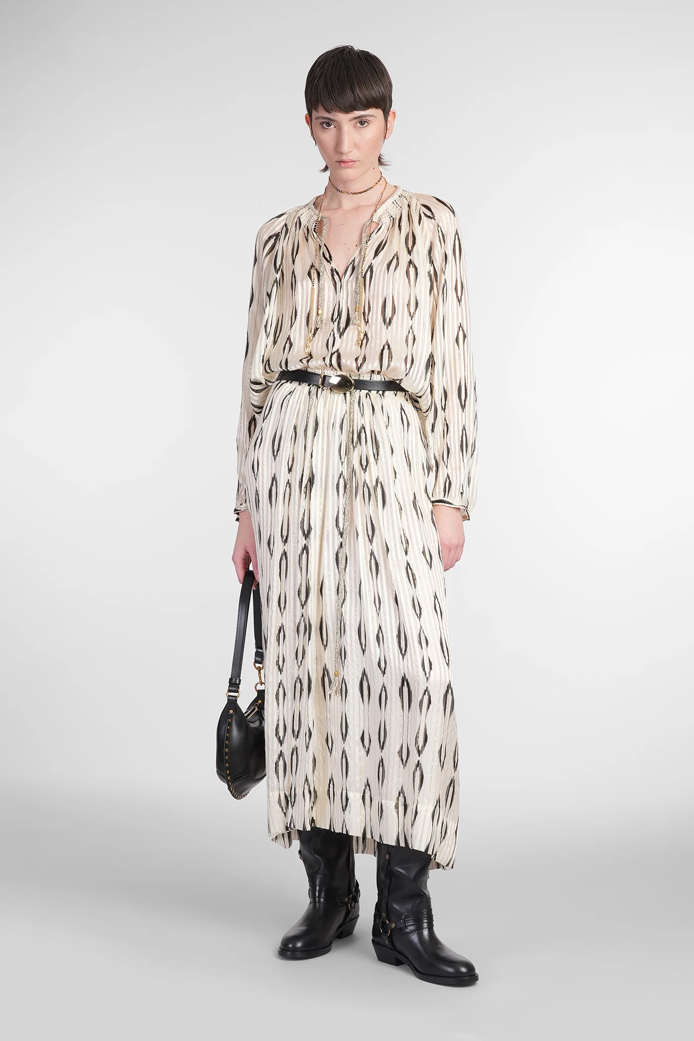 Syra Blouse in beige silk - Image 2