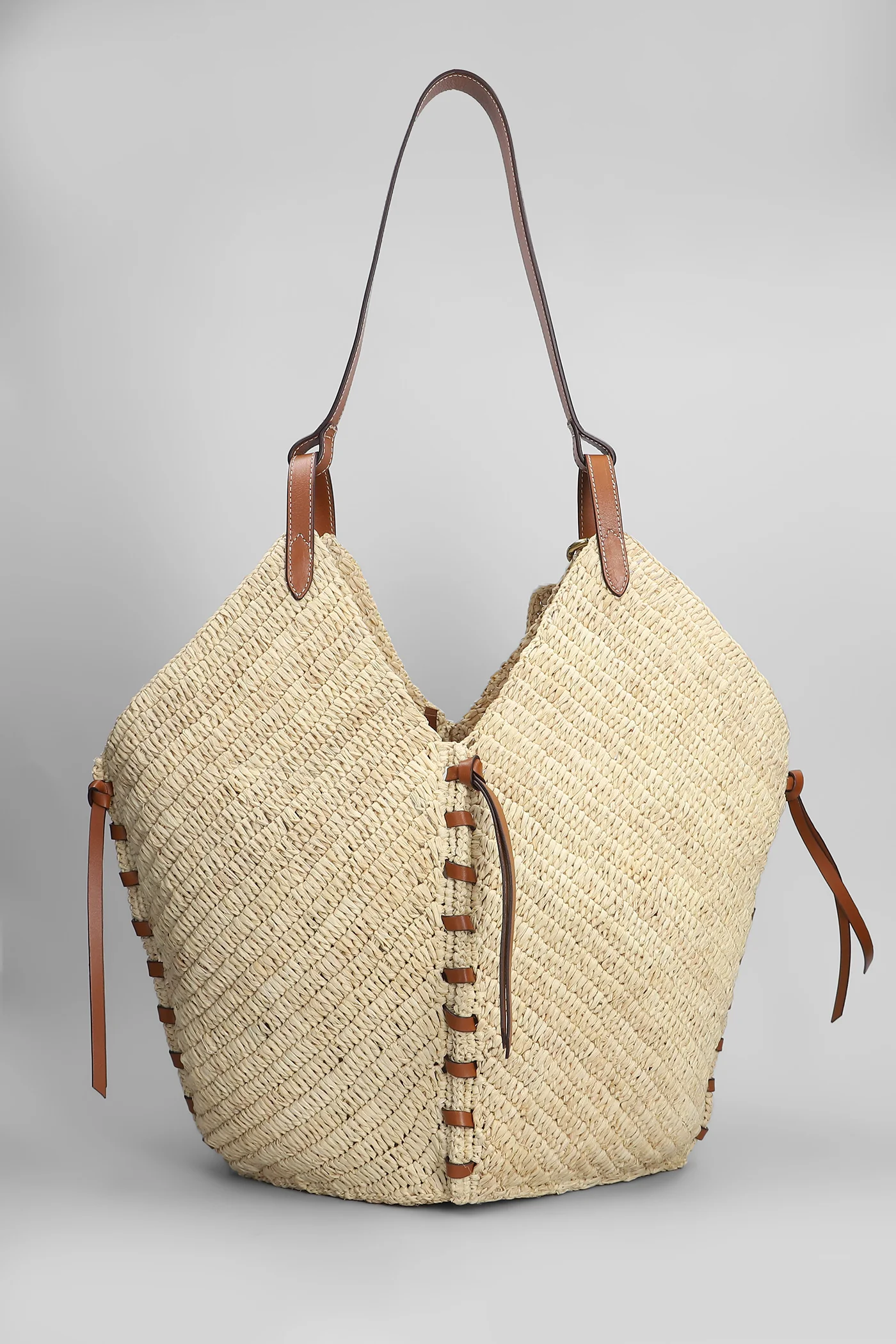Tampa small Shoulder bag in beige raffia - Image 3