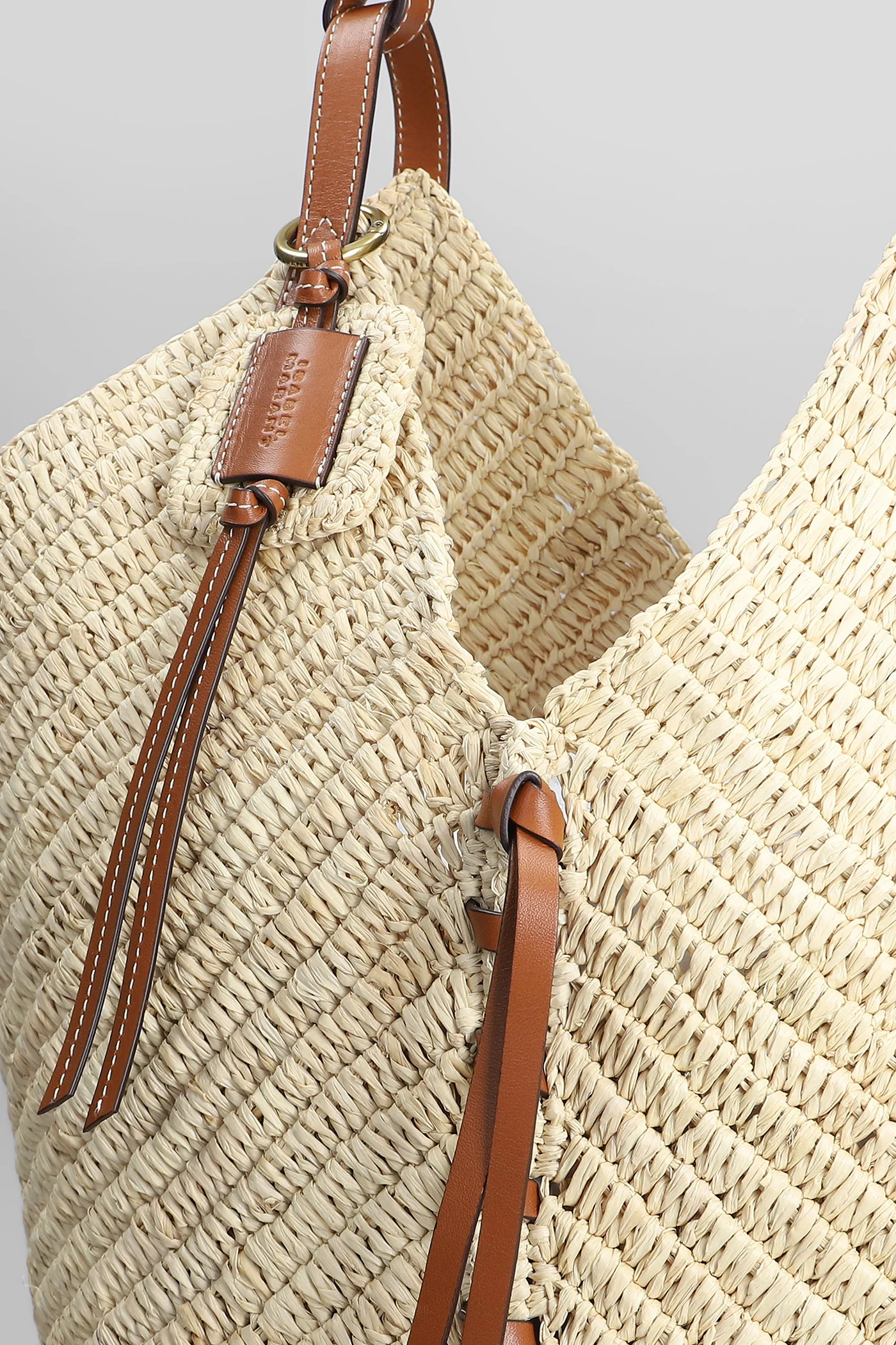 Tampa small Shoulder bag in beige raffia - Image 4