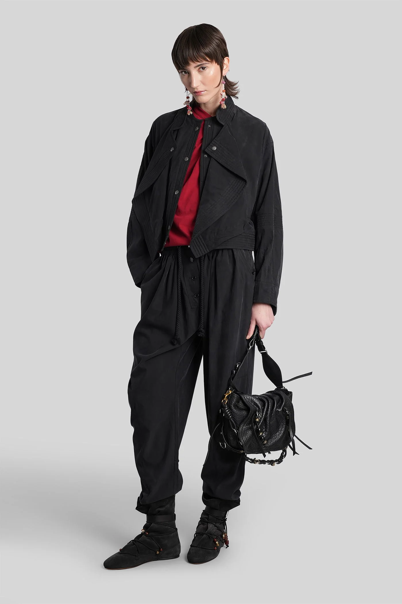 Tricia Casual jacket in black wool and polyester - Image 7