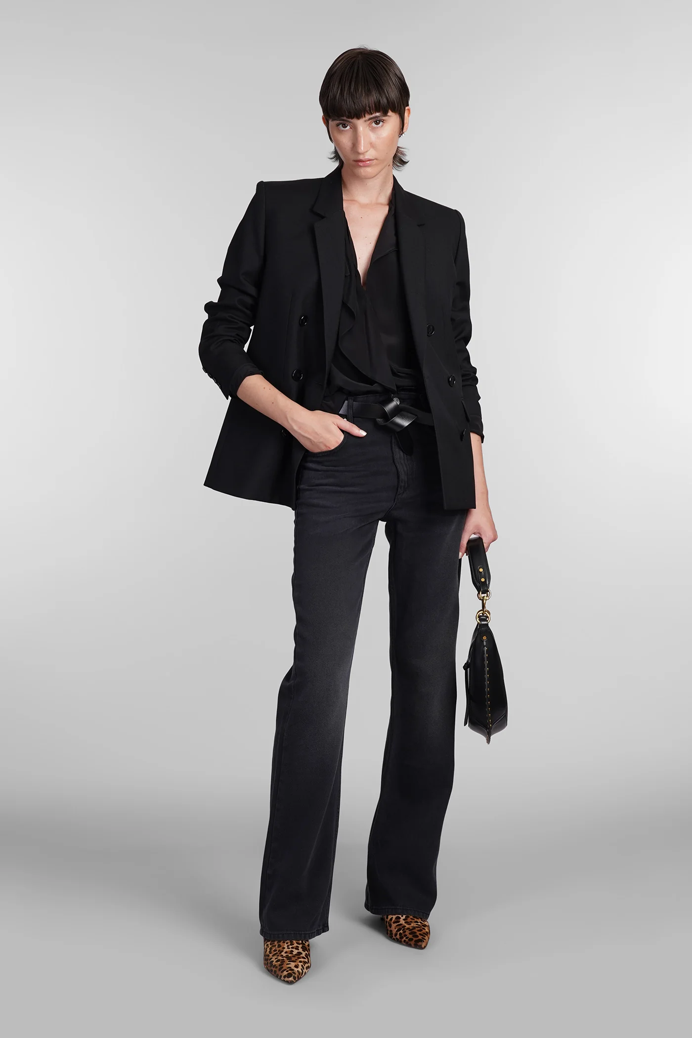 Utah Blouse in black silk - Image 2