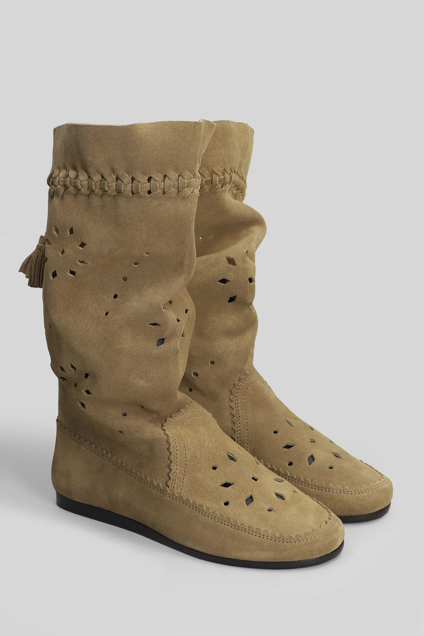 Welky low heels boots in taupe suede - Image 2